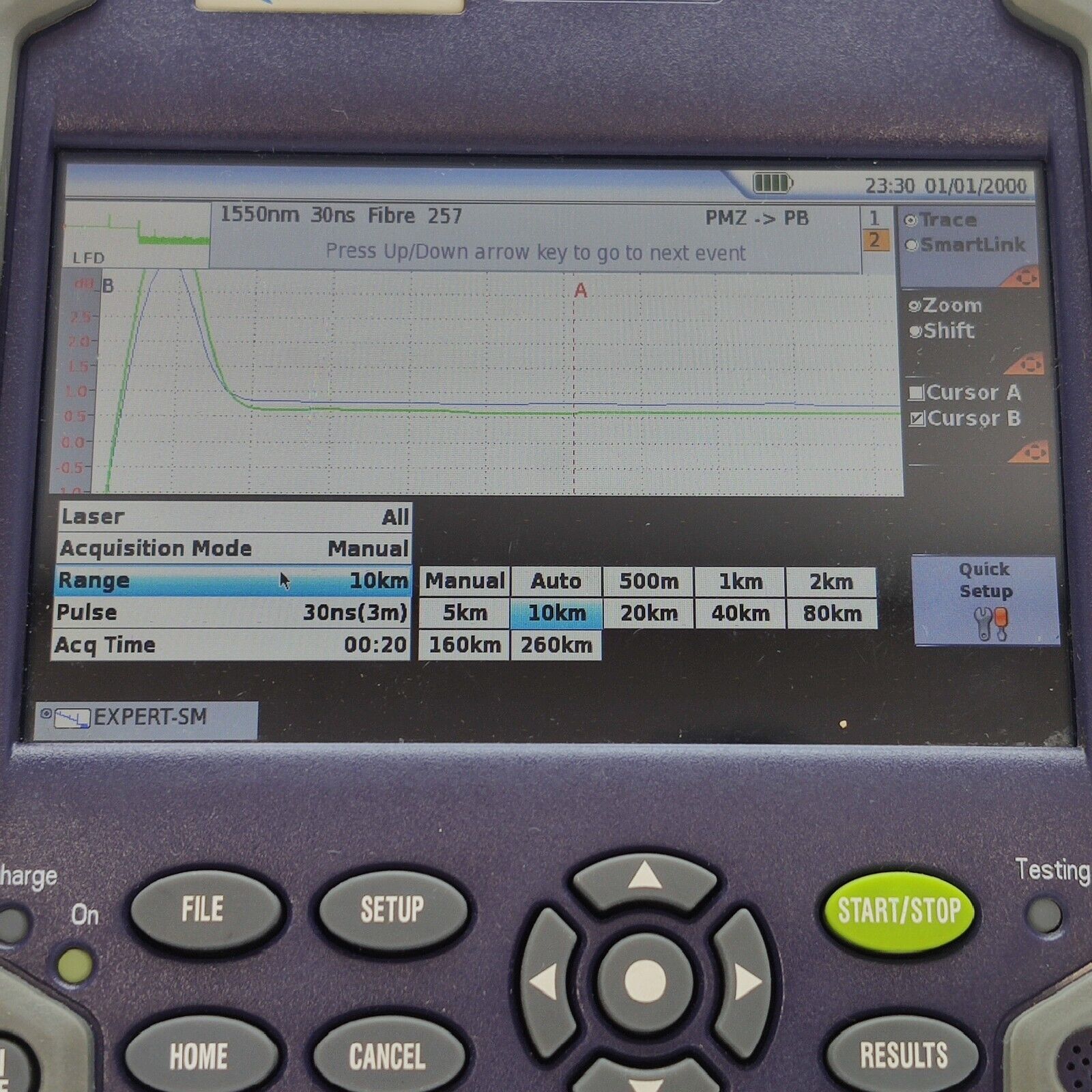 Viavi JDSU MTS 2000 Mainframe w/ 4126 MA SM OTDR 1310/1550 nm 37/35 dB APC