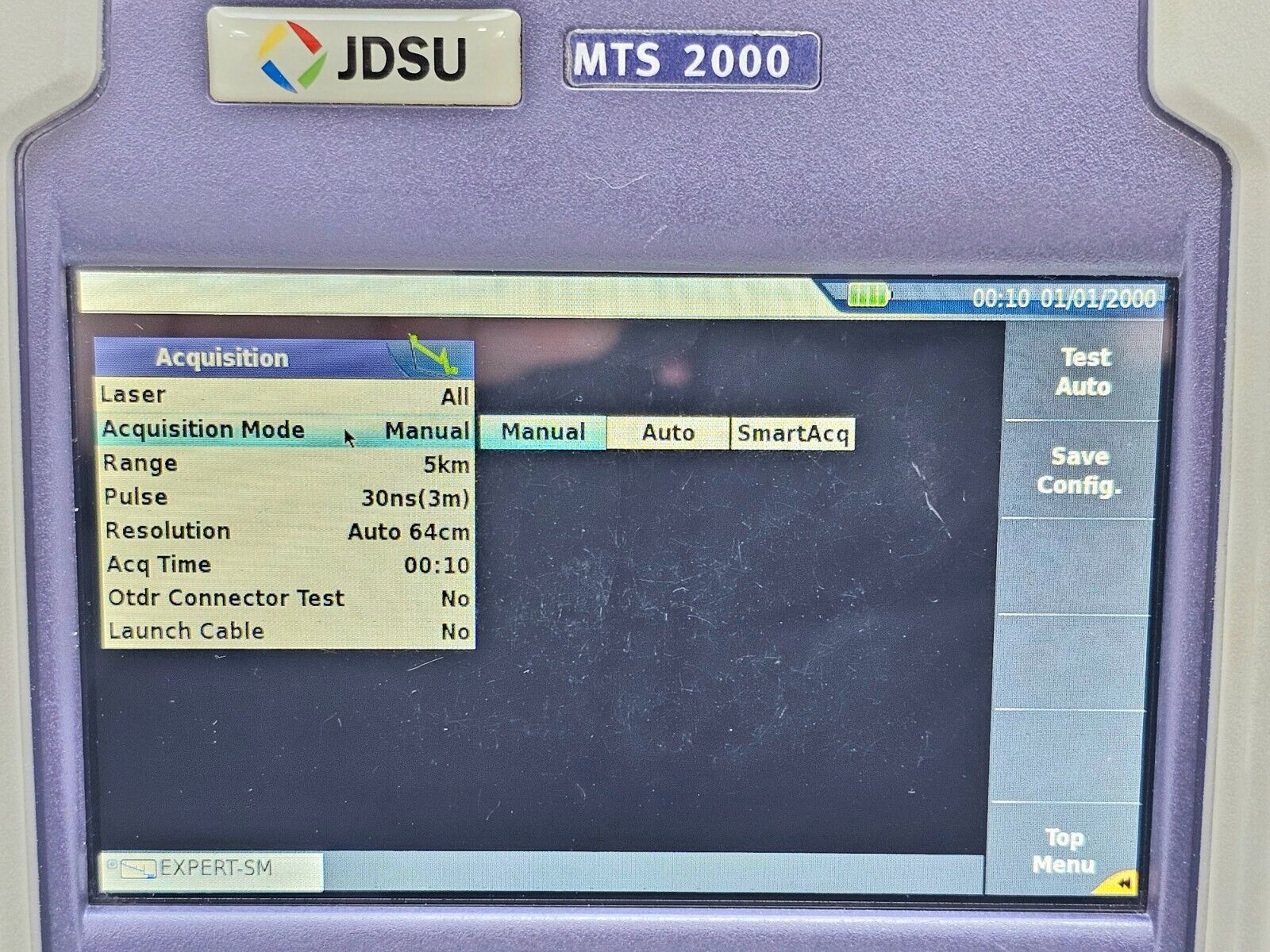 Viavi JDSU MTS 2000 Mainframe w/ 4126 MA SM OTDR 1310/1550 nm 37/35 dB APC