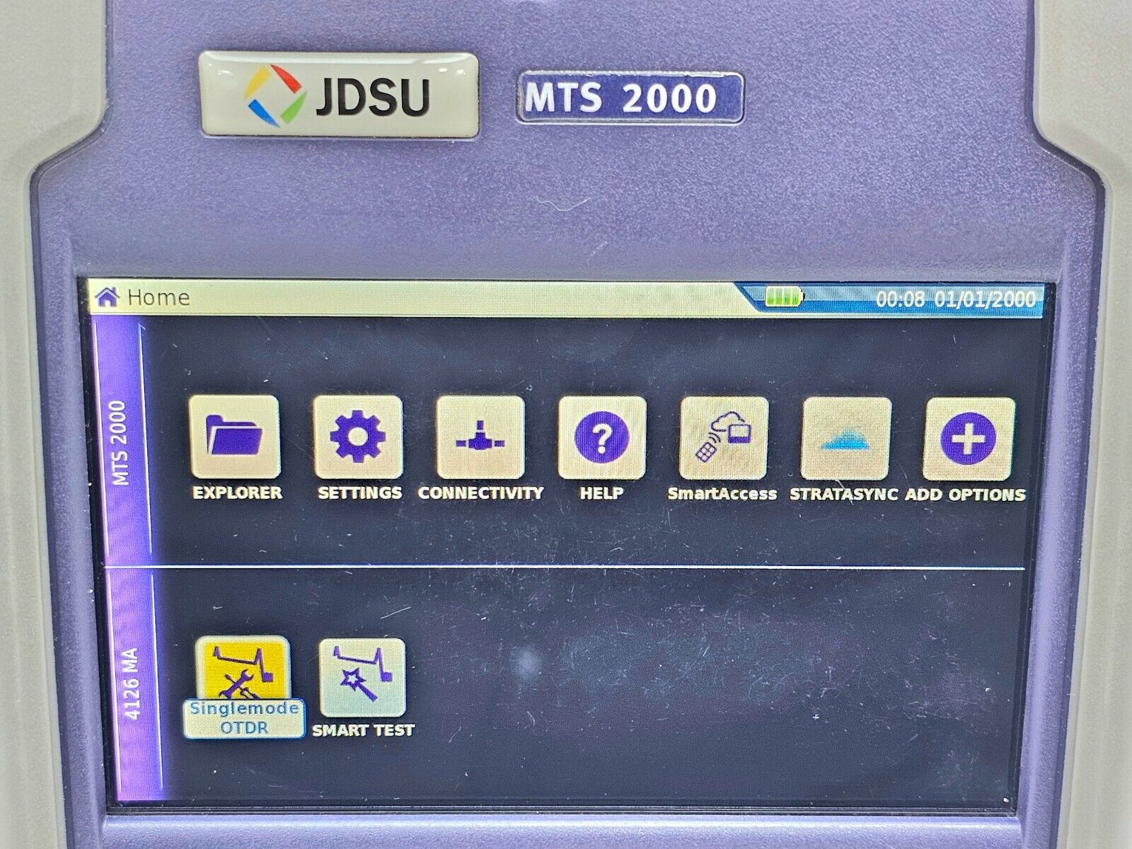 Viavi JDSU MTS 2000 Mainframe w/ 4126 MA SM OTDR 1310/1550 nm 37/35 dB APC