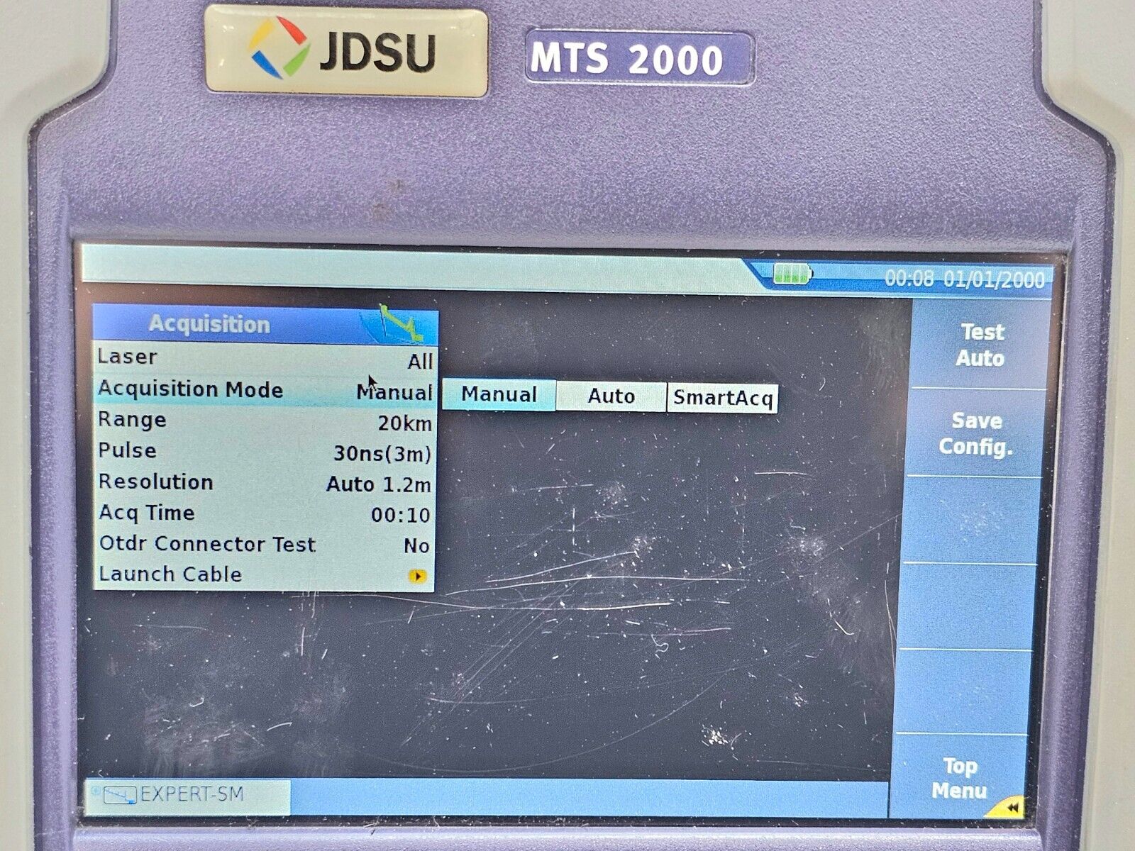 Viavi JDSU MTS 2000 Mainframe w/ 4126 MA SM OTDR 1310/1550 nm 37/35 dB PC-FC