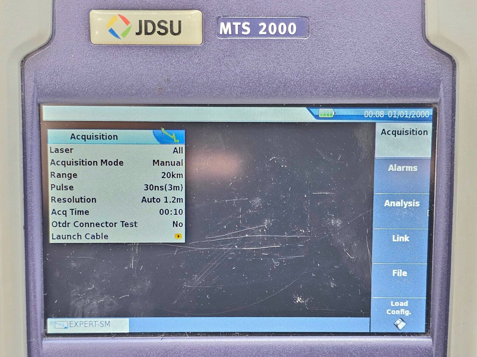 Viavi JDSU MTS 2000 Mainframe w/ 4126 MA SM OTDR 1310/1550 nm 37/35 dB PC-FC