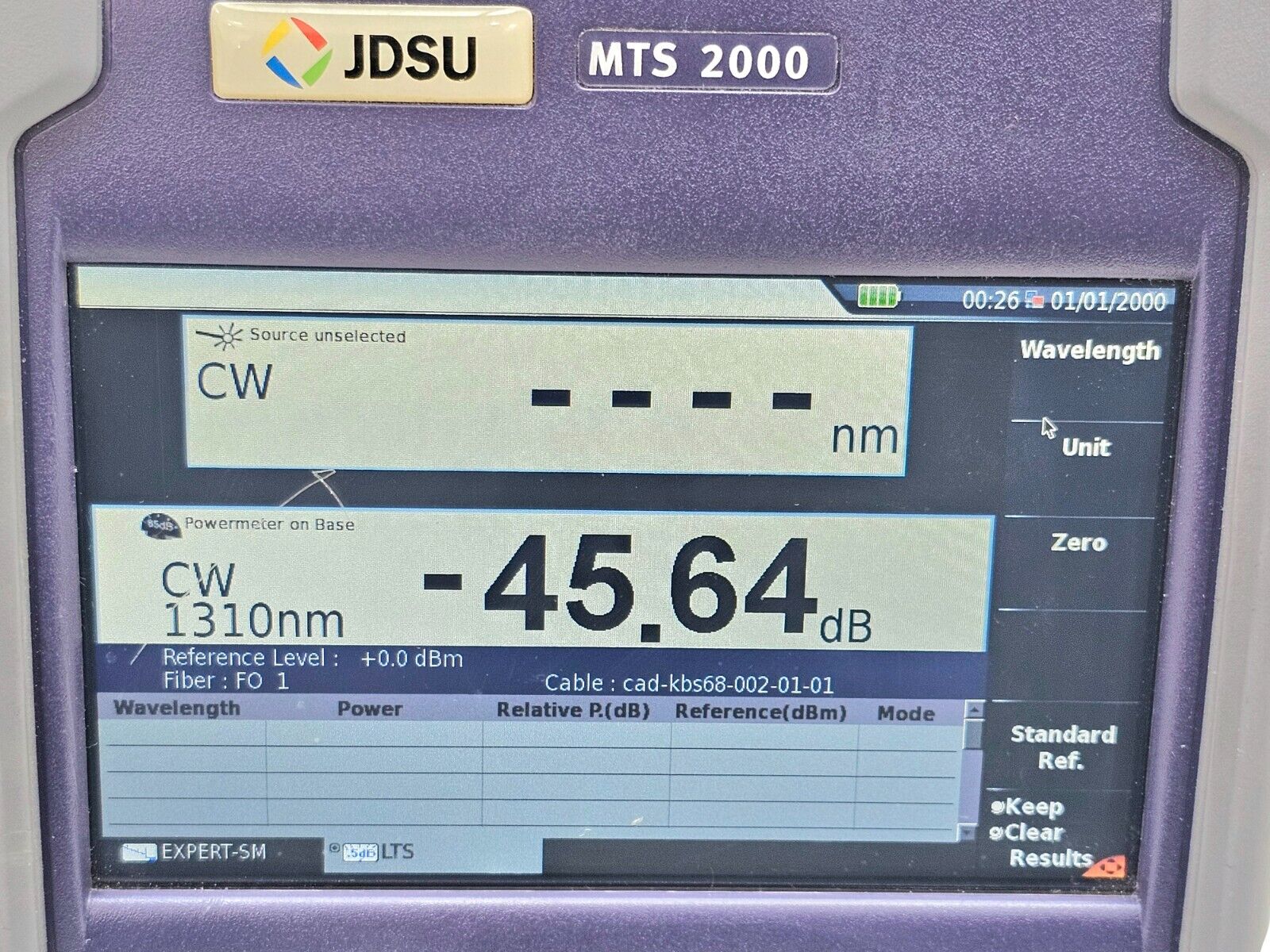 Viavi JDSU MTS 2000 Mainframe with Power Meter VFL + 4126 MA SM OTDR 1310/1550nm