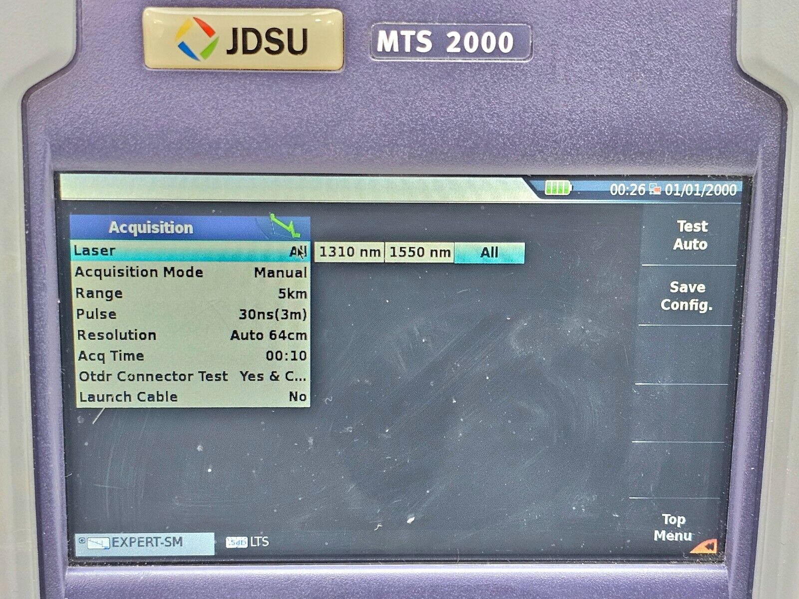 Viavi JDSU MTS 2000 Mainframe with Power Meter VFL + 4126 MA SM OTDR 1310/1550nm