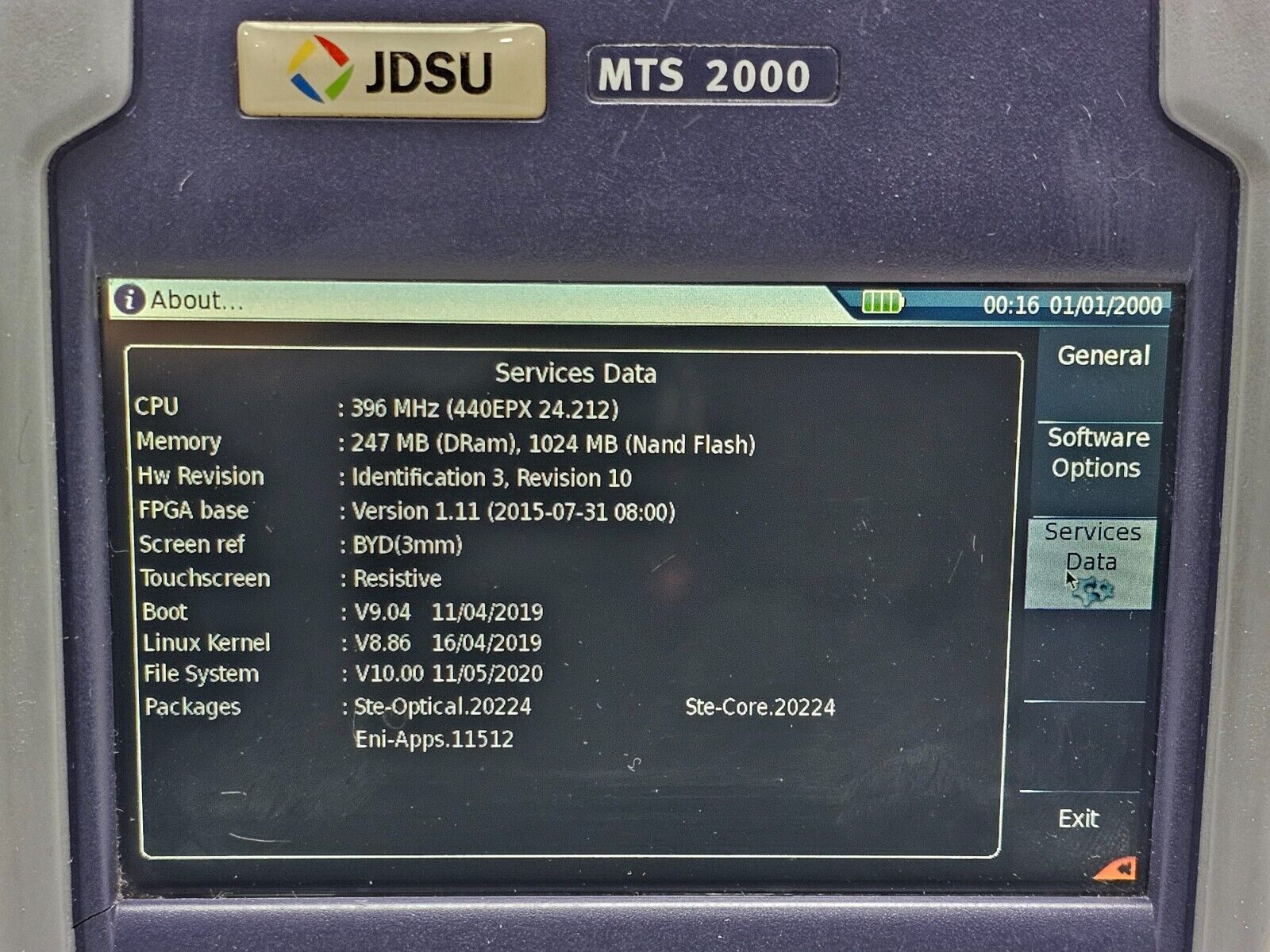 Viavi JDSU MTS 2000 PM/VFL with 4126 MP Metro PON 1310/1550 nm OTDR + FCOMP SW