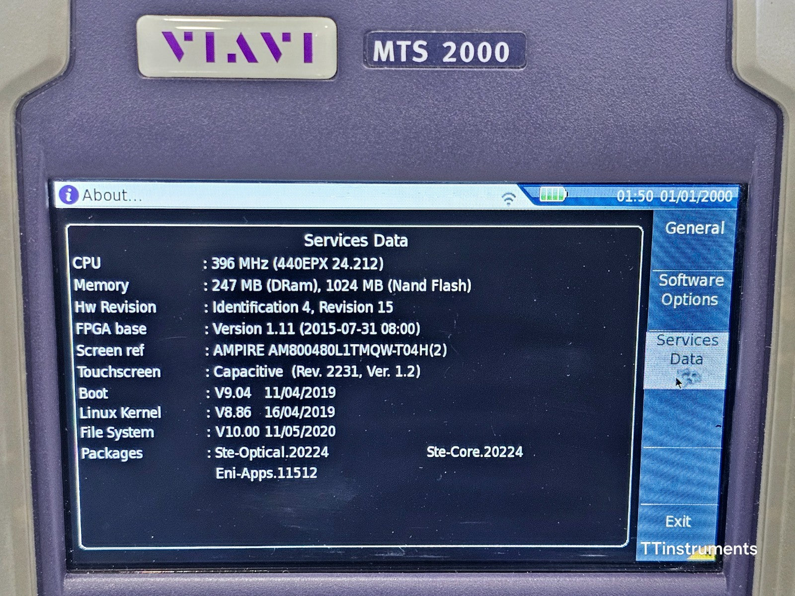 Viavi JDSU MTS 2000 PM/VFL with 4126 MP2 Metro PON 1310/1550 nm OTDR 46/45 dB
