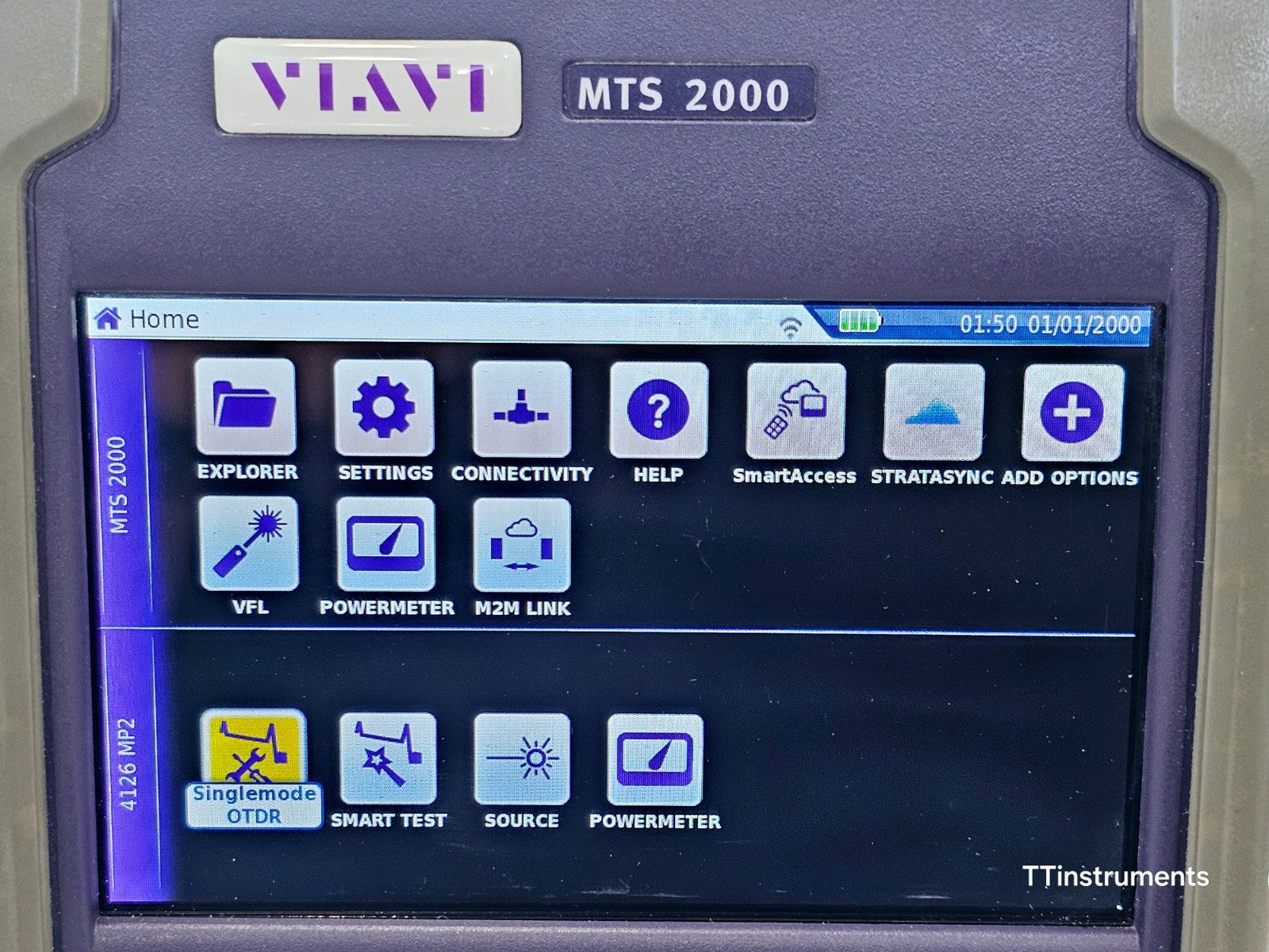 Viavi JDSU MTS 2000 PM/VFL with 4126 MP2 Metro PON 1310/1550 nm OTDR 46/45 dB