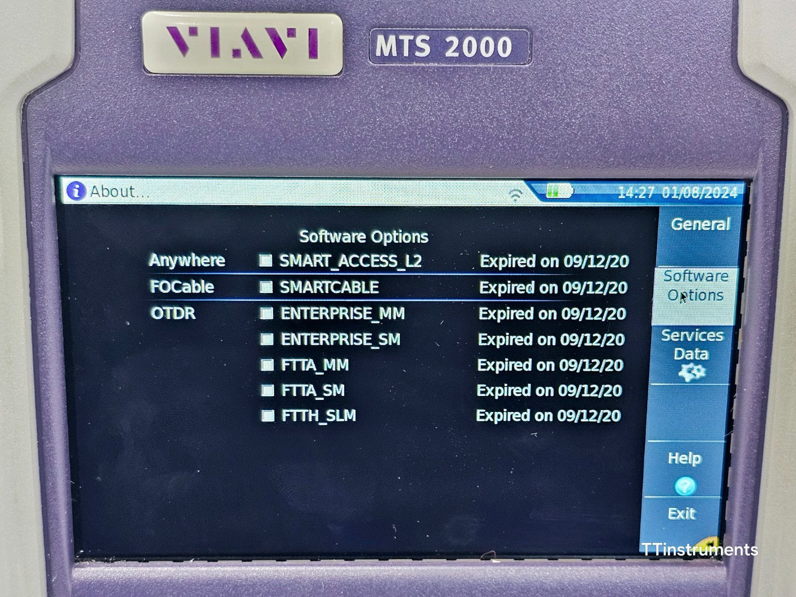 Viavi JDSU MTS 2000 V2 PM/VFL 4138 FMA365 1310 1550 + 1650nm Live SM OTDR APC