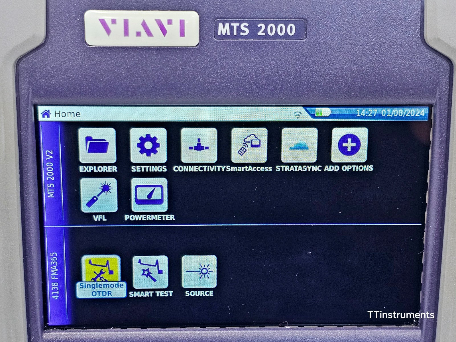 Viavi JDSU MTS 2000 V2 PM/VFL 4138 FMA365 1310 1550 + 1650nm Live SM OTDR APC