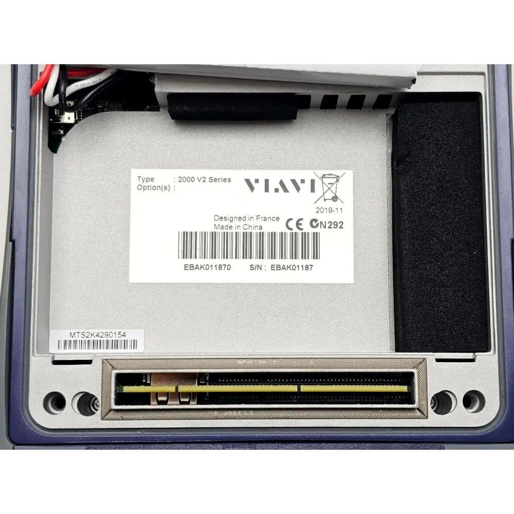 Viavi MTS 2000 V2 OTDR inside protective carry case with foam padding