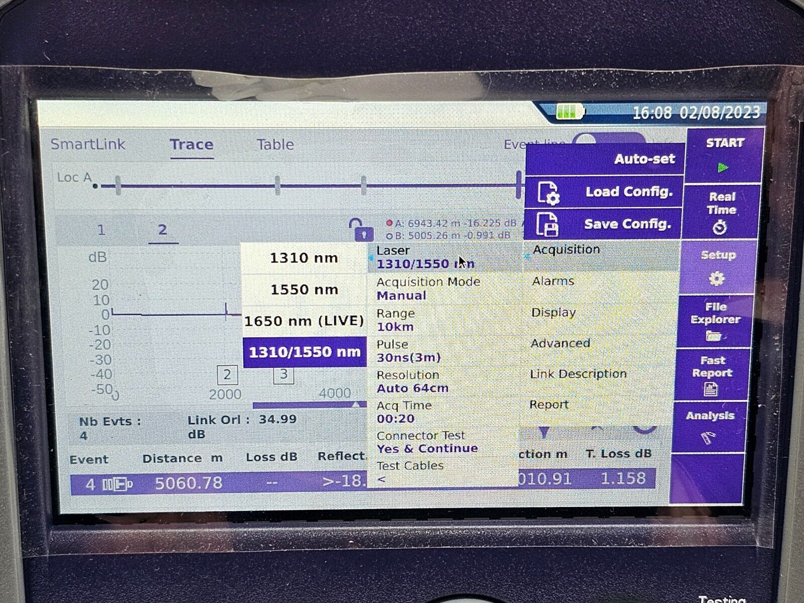 Viavi JDSU MTS 2000 V2 with 4138 FMP265 Metro PON 1310/1550nm + F1650 Live OTDR