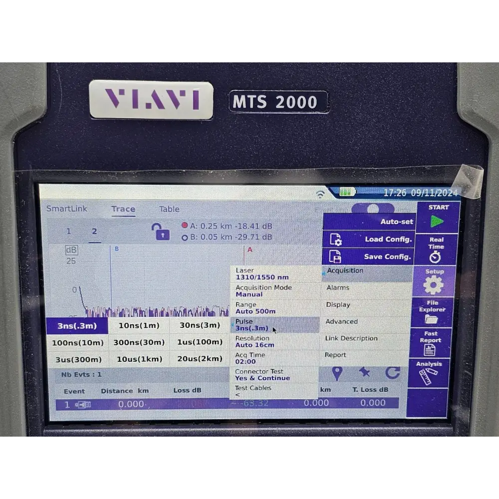 Viavi 4138 MP49 OTDR module detail showing E4138MP49 part number label