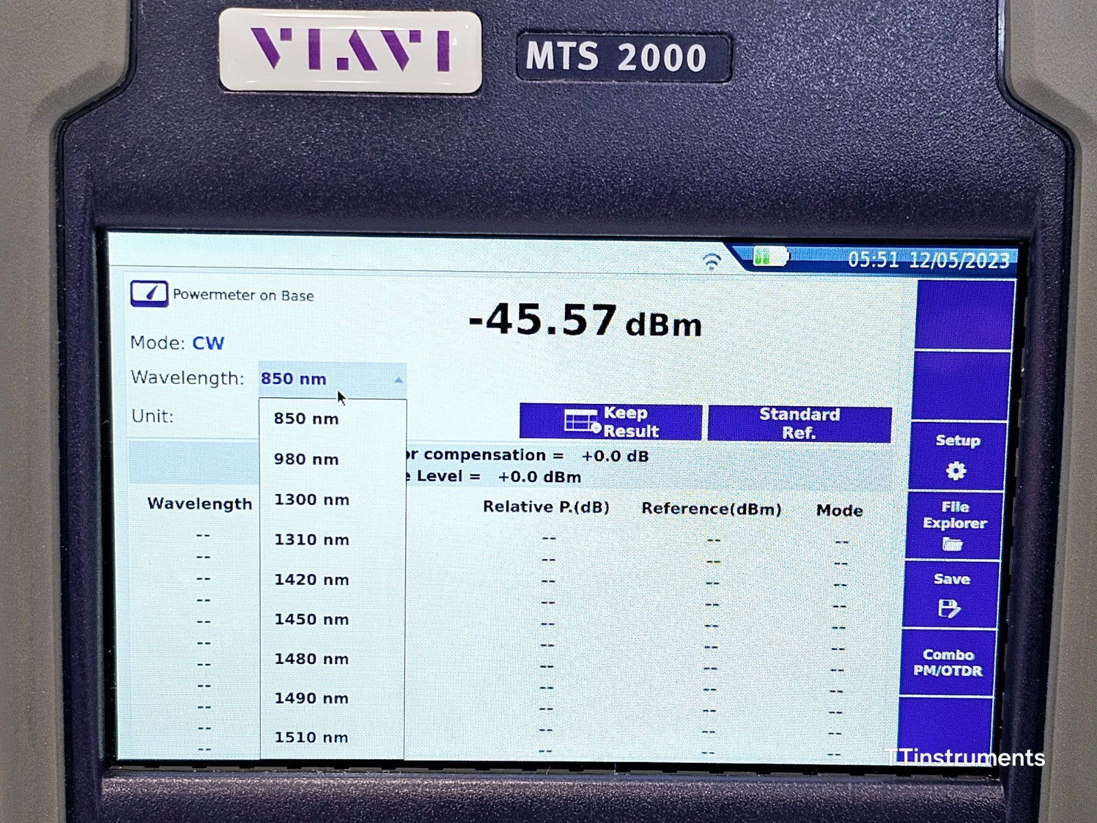 Viavi JDSU MTS 2000 V2 with PM/VFL + 4118FB65 1650 nm 40 dB Filtered OTDR SC-APC