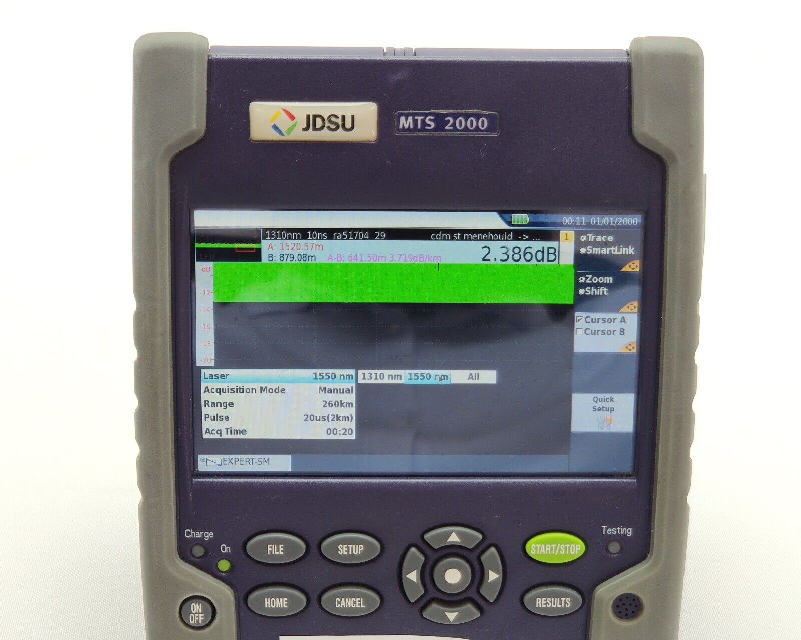 Viavi JDSU MTS 2000 w/ 4126 MA SM OTDR 1310/1550 nm 37/35 dB FTTH/Access/Metro