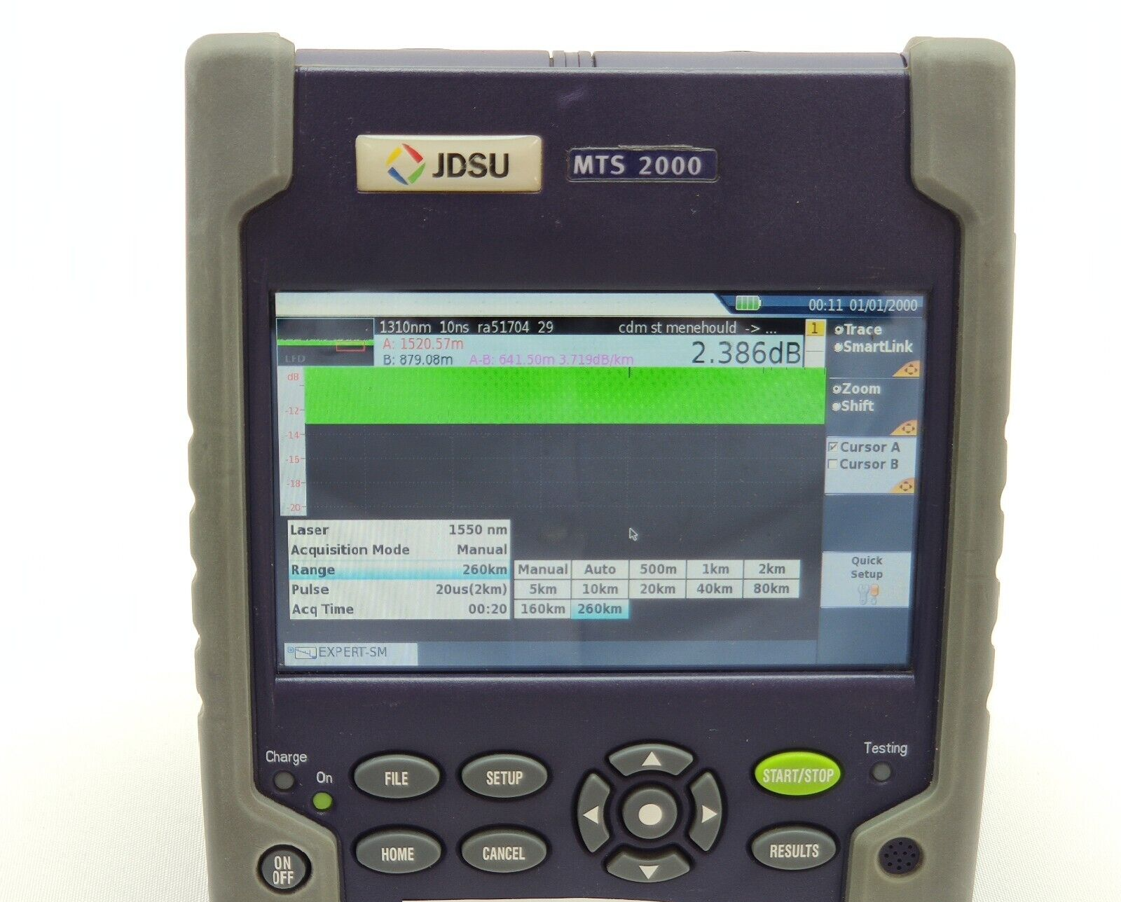 Viavi JDSU MTS 2000 w/ 4126 MA SM OTDR 1310/1550 nm 37/35 dB FTTH/Access/Metro