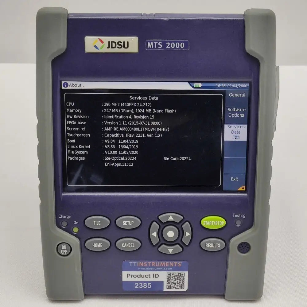 Viavi MTS 2000 OTDR unit showing module slot and keypad controls