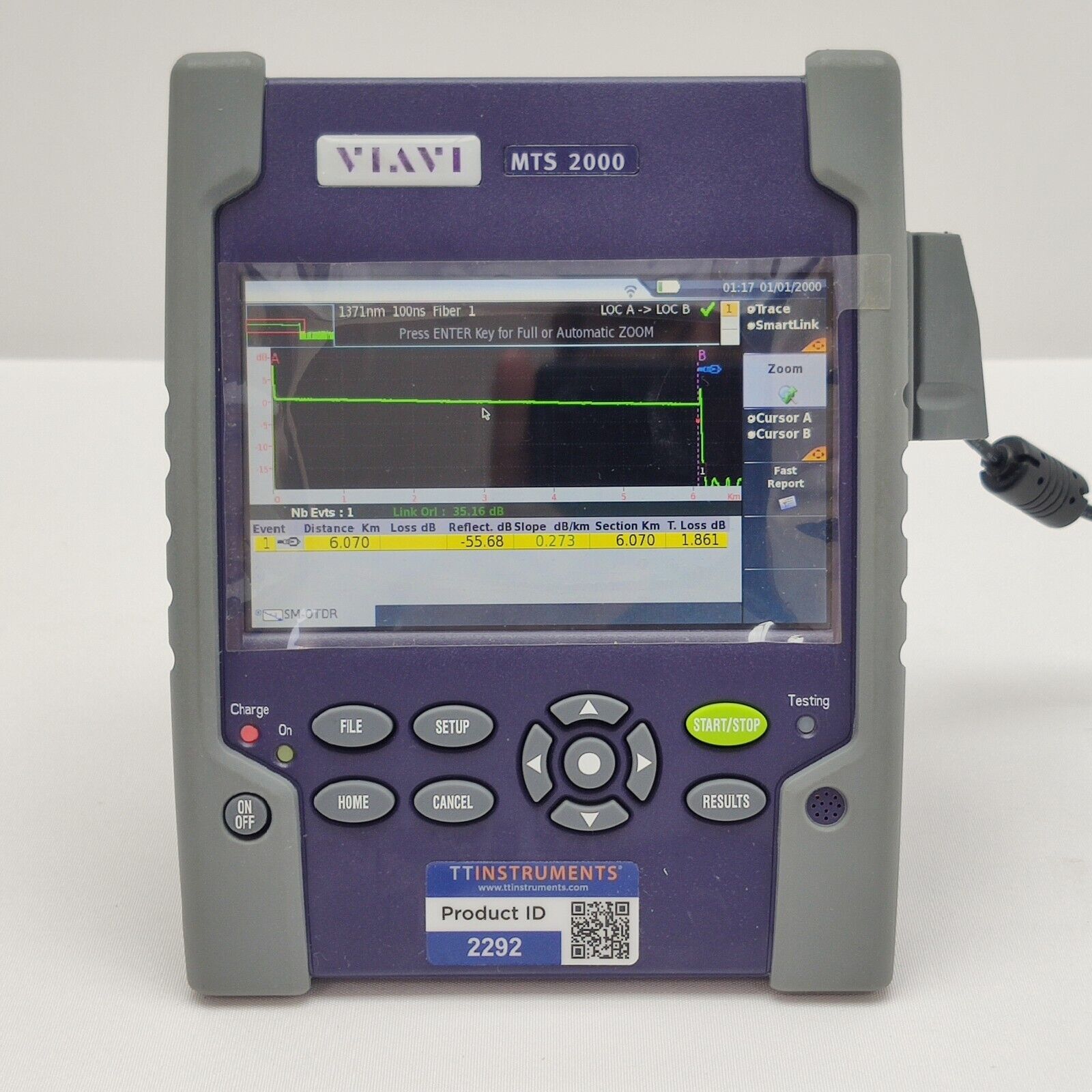 Viavi JDSU MTS 2000 w/ 41CWDM10L CWDM 10 Wavelength OTDR Module 1271 - 1451 nm