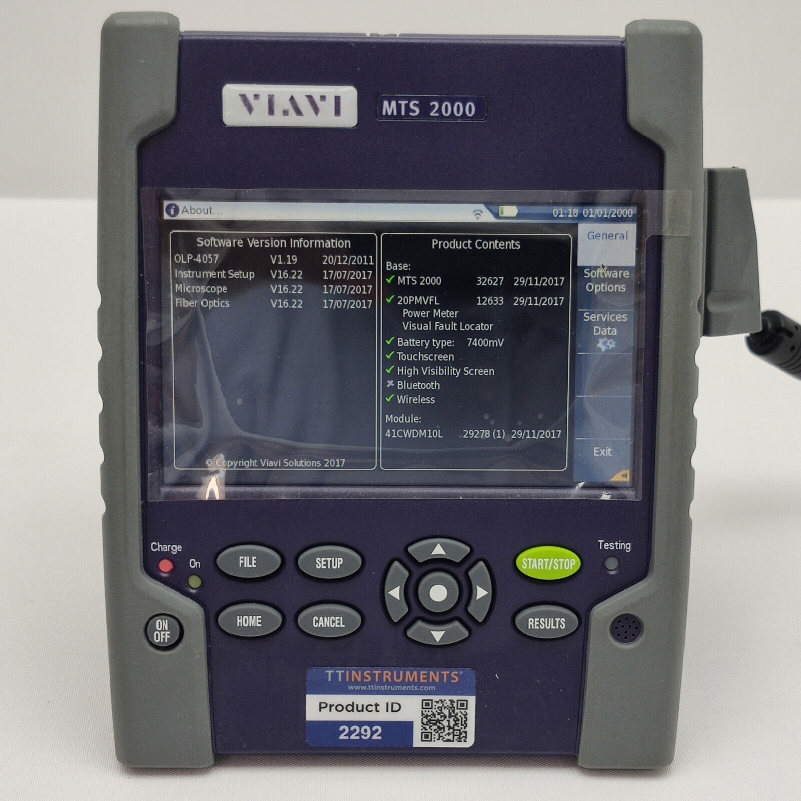 Viavi JDSU MTS 2000 w/ 41CWDM10L CWDM 10 Wavelength OTDR Module 1271 - 1451 nm