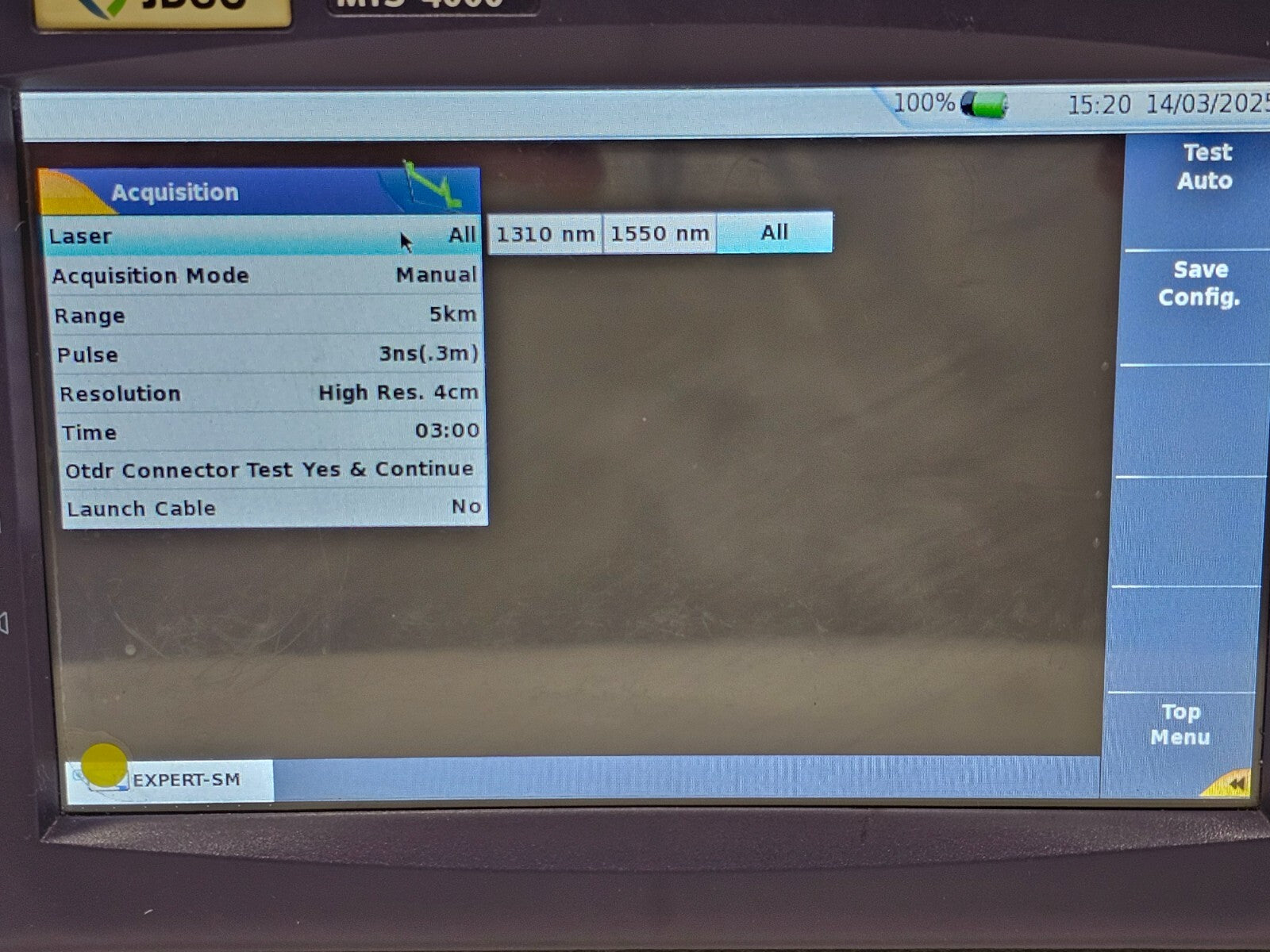 Viavi JDSU MTS 4000 with 4126 MP Metro PON 1310/1550 nm OTDR + FCOMP SW