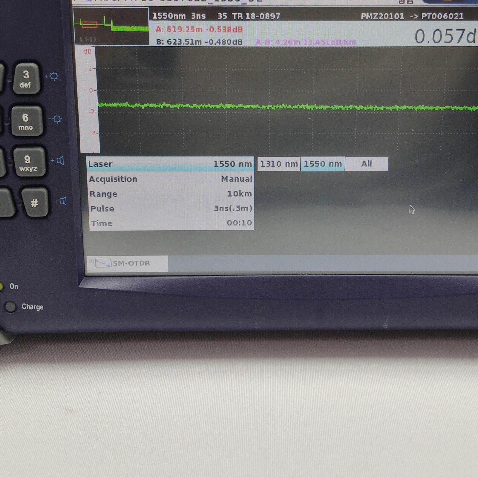Viavi JDSU MTS 4000 Mainframe w/ 4126 MA SM OTDR 1310/1550 nm 37/35 dB FCOMP APC