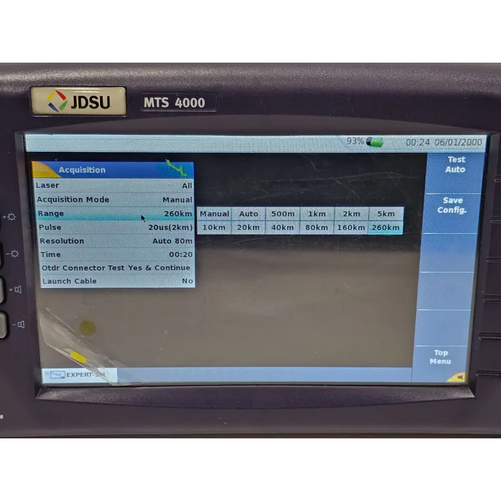 JDSU MTS 4000 overall cosmetic condition side angle view