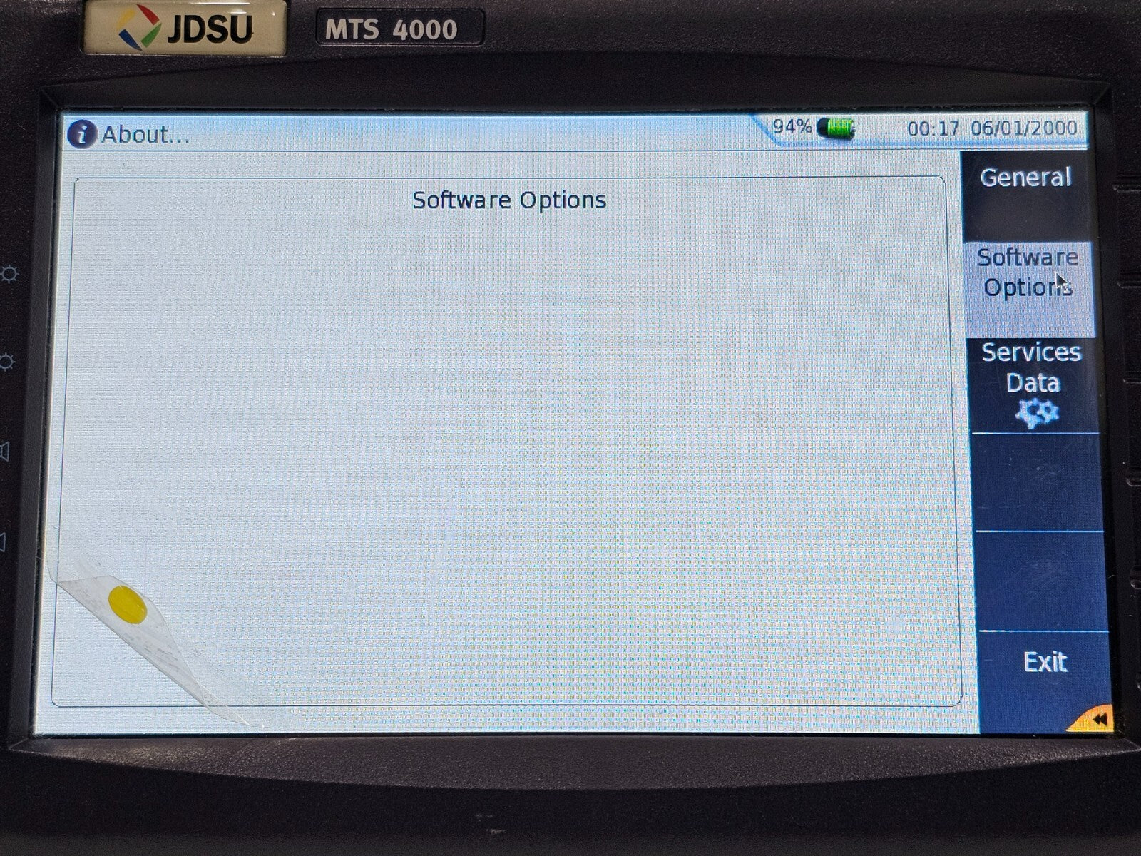 Viavi JDSU MTS 4000 Mainframe with 4126 MA SM OTDR 1310/1550 nm 37/35 dB APC