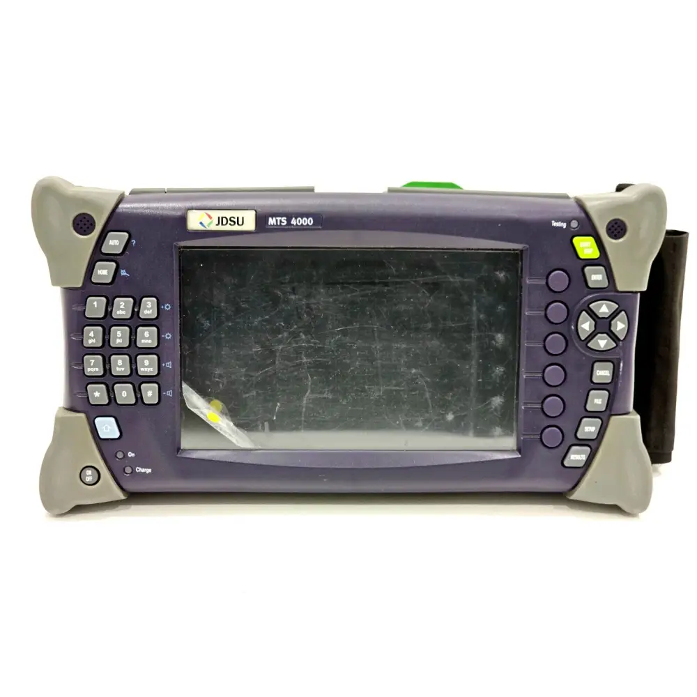 JDSU MTS 4000 touchscreen display showing OTDR interface