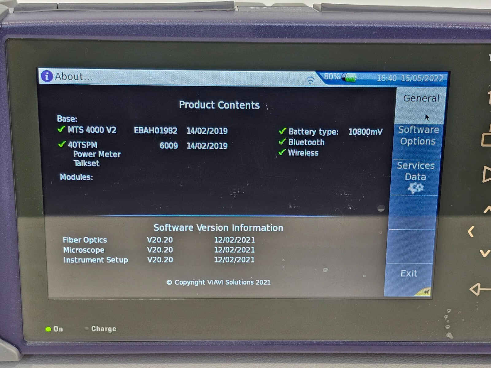 Viavi JDSU MTS 4000 V2 Mainframe with Power Meter