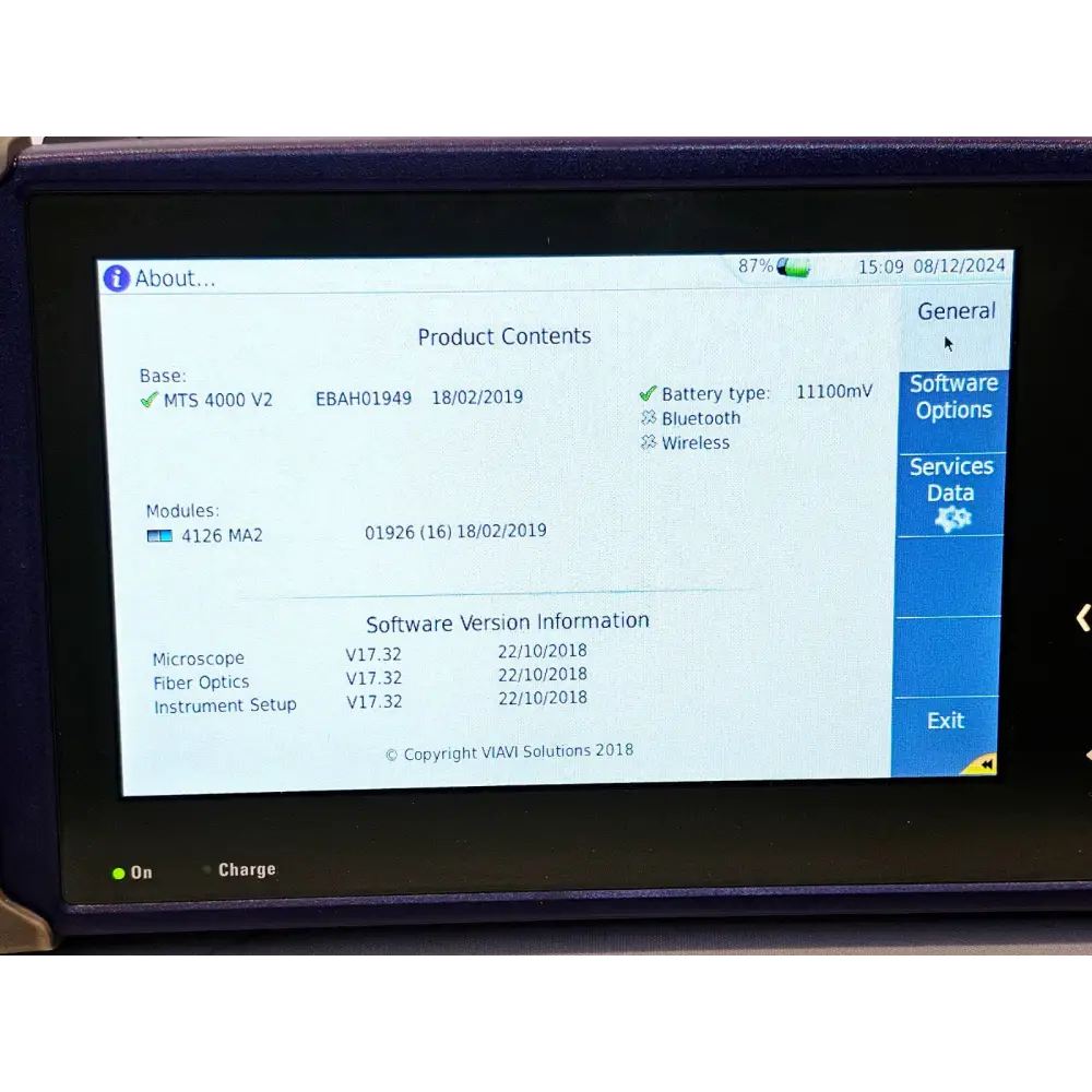 Viavi JDSU MTS 4000 V2 Platform + 4126 MA2 SM 1310/1550 nm OTDR MFD 201913
