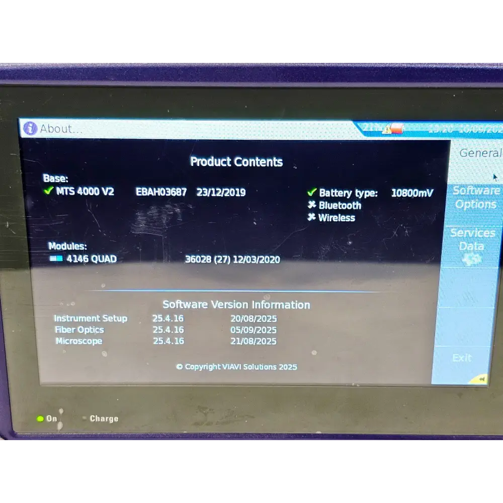 Viavi JDSU MTS 4000 V2 Platform + 4146 SM 1310/1550 nm MM 850/1300 OTDR MFD 201912