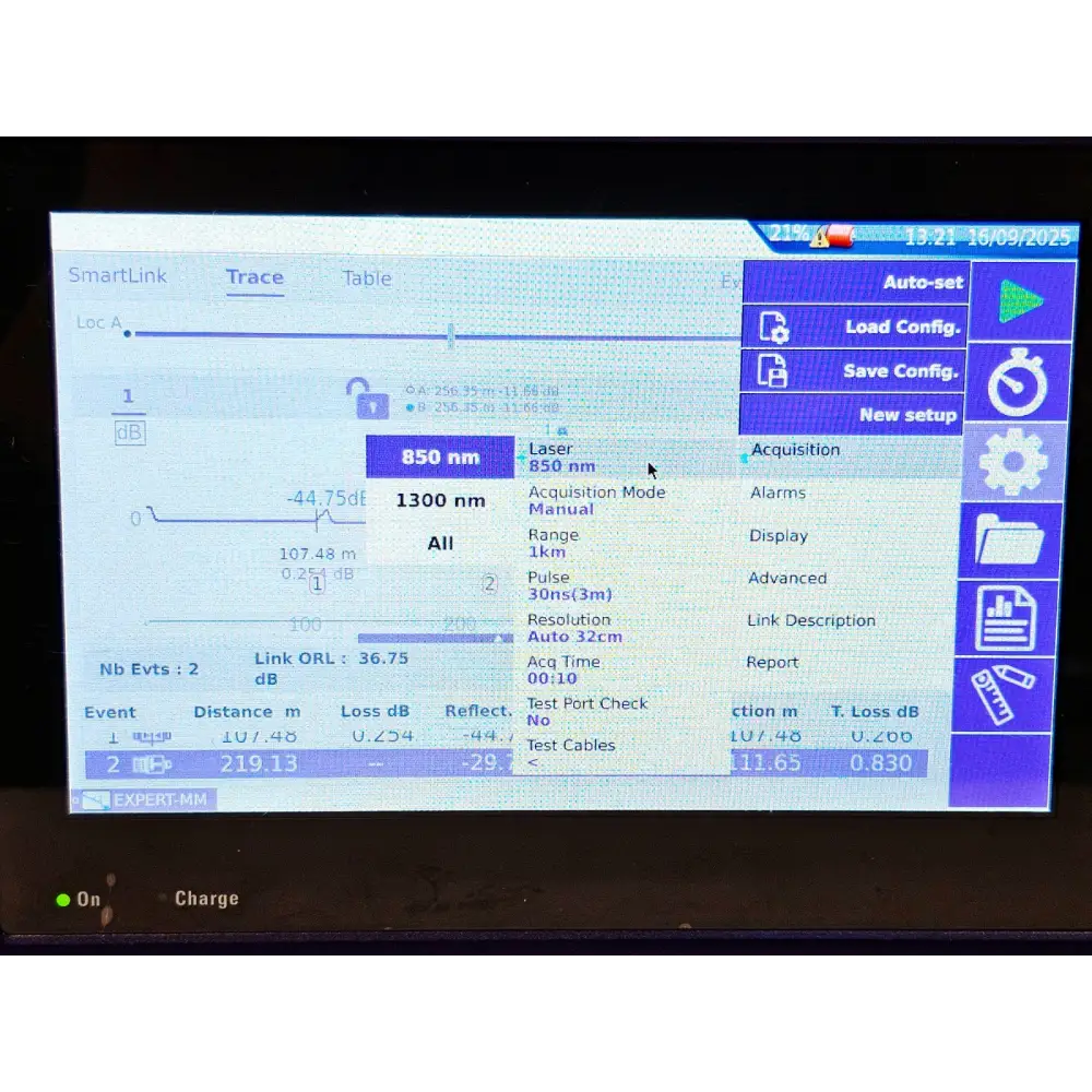 Viavi JDSU MTS 4000 V2 Platform + 4146 SM 1310/1550 nm MM 850/1300 OTDR MFD 201919
