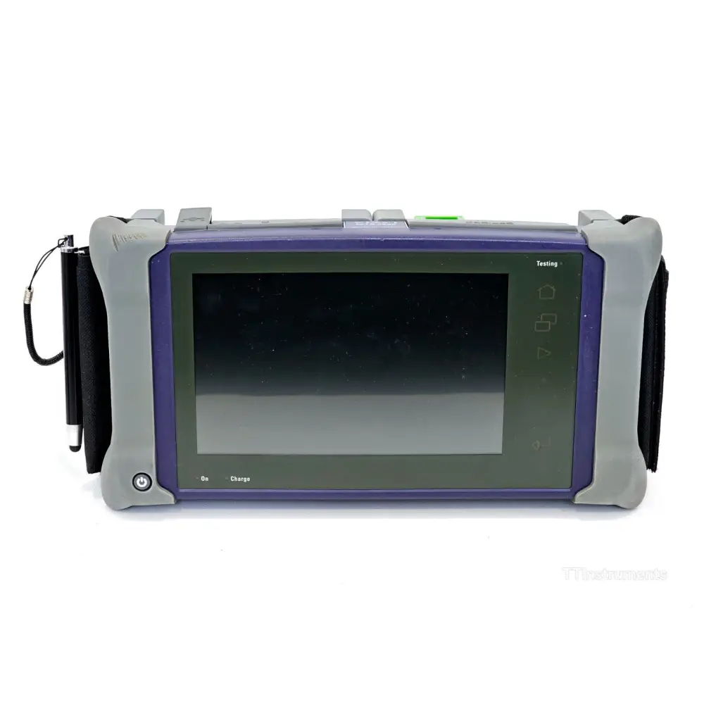 Viavi MTS 4000 V2 touchscreen display showing OTDR trace interface