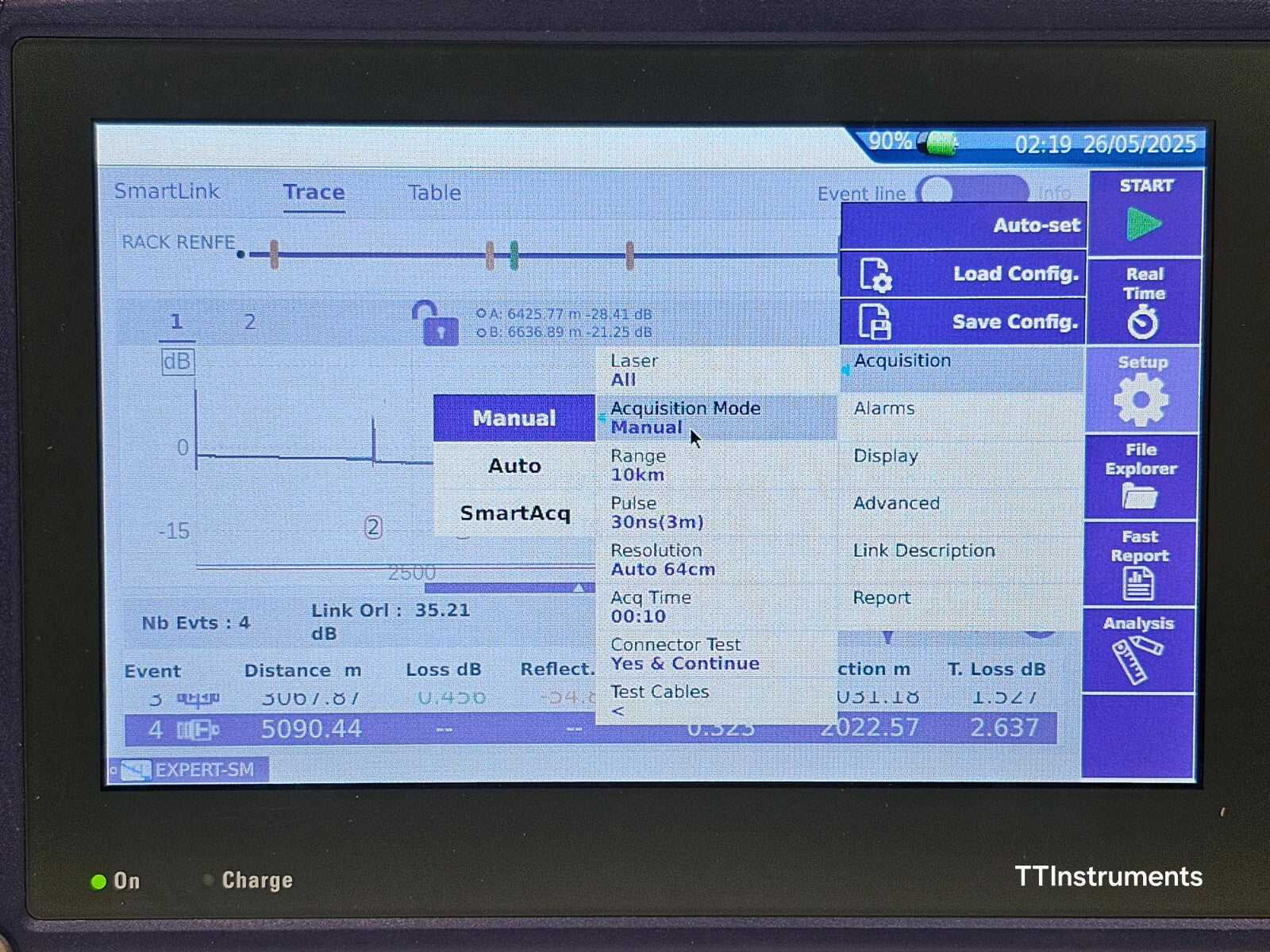 Viavi JDSU MTS 4000 V2 Platform with 4126 MA2 SM 1310/1550 nm OTDR