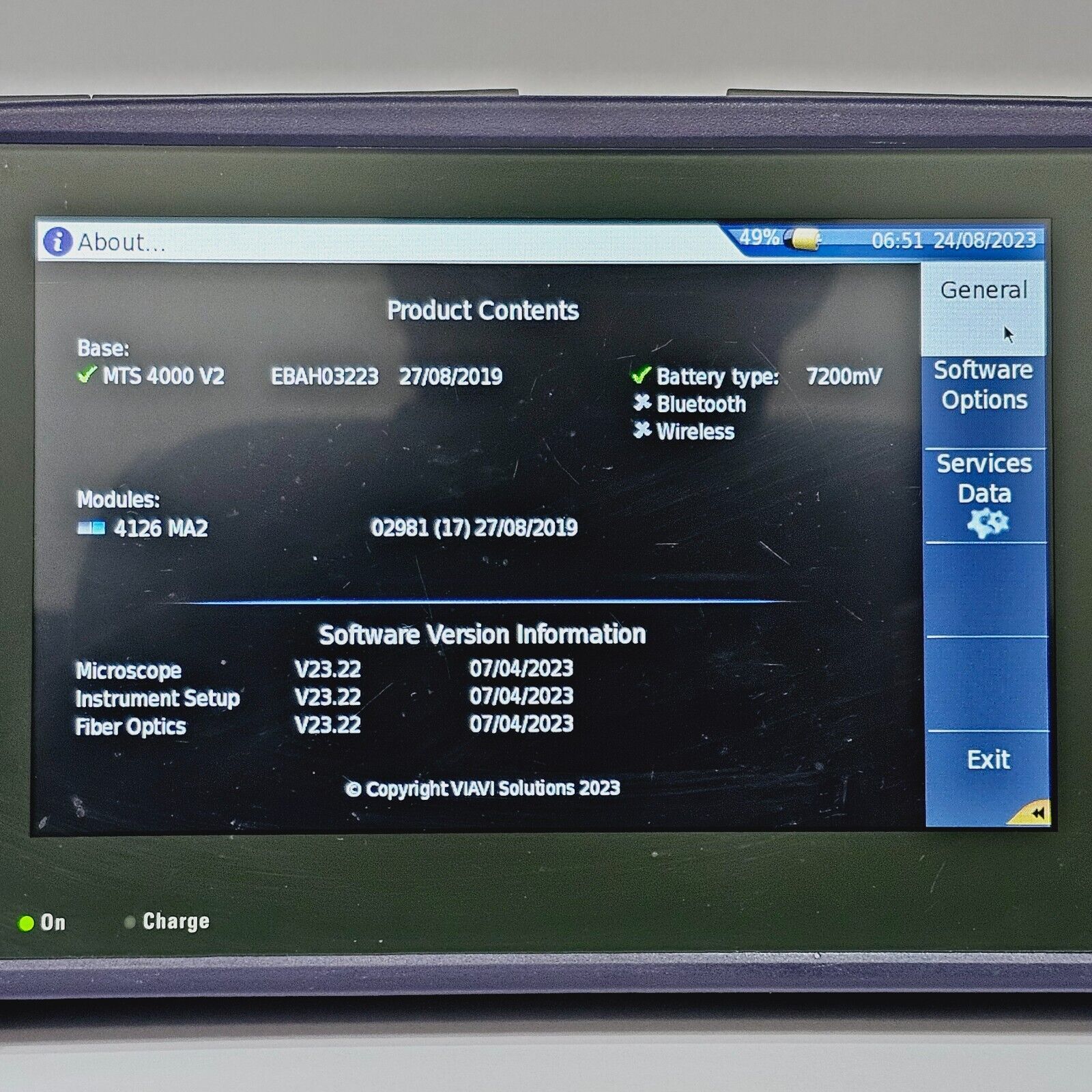 Viavi JDSU MTS 4000 V2 w/ 4126 MA2 SM 1310/1550 nm OTDR 40/40 dB Access Metro