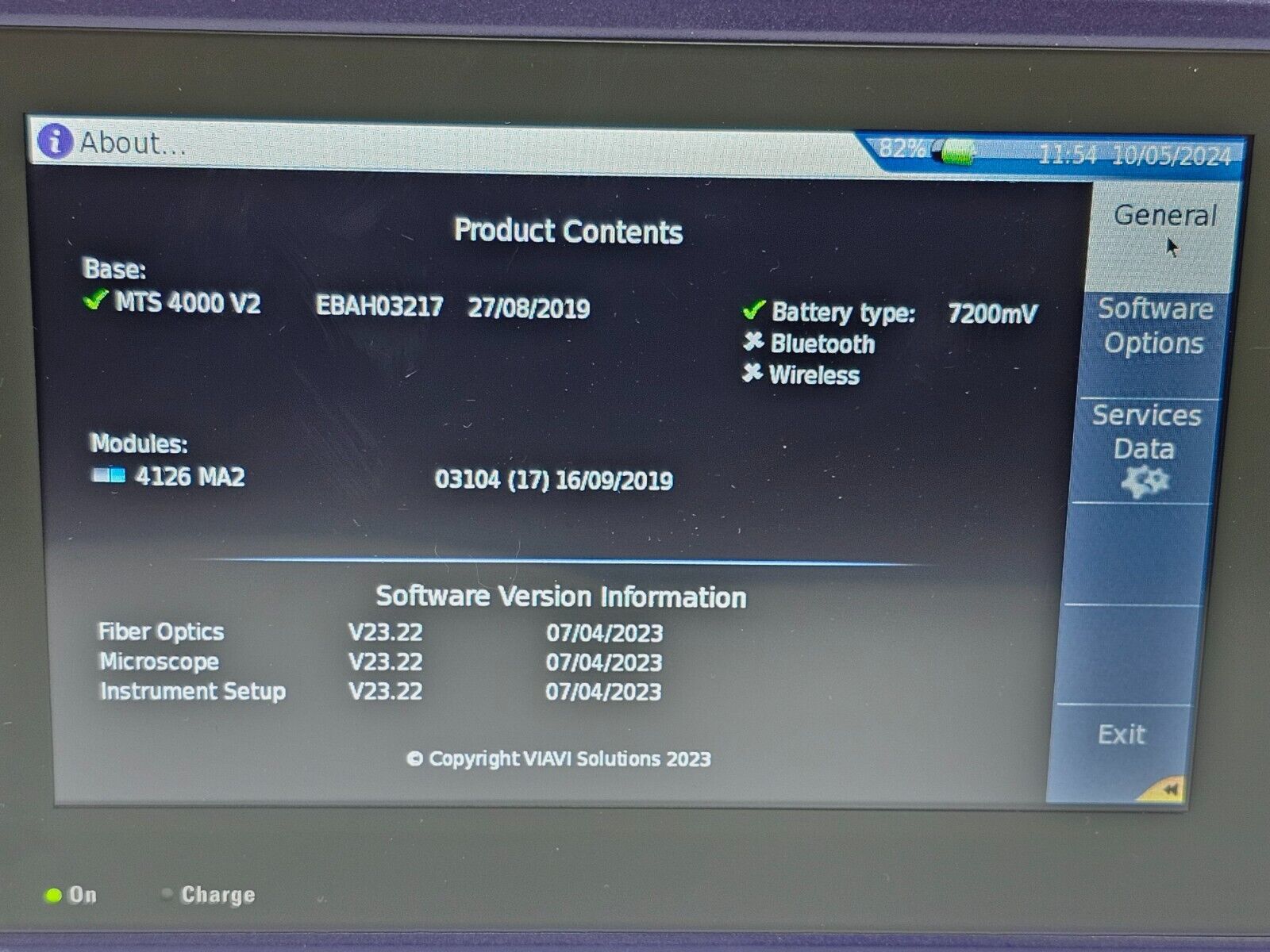 Viavi JDSU MTS 4000 V2 with 4126 MA2 SM 1310/1550 nm OTDR 40/40 dB Access Metro