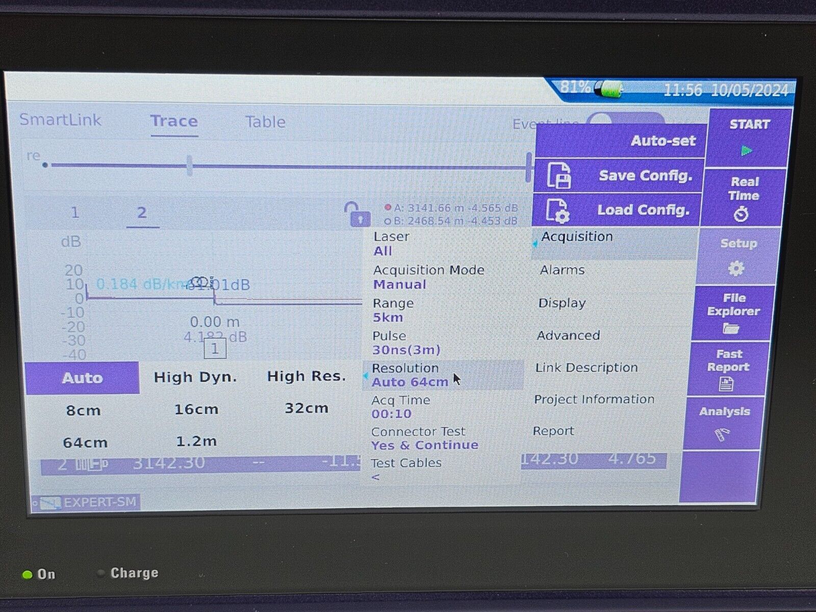 Viavi JDSU MTS 4000 V2 with 4126 MA2 SM 1310/1550 nm OTDR 40/40 dB Access Metro