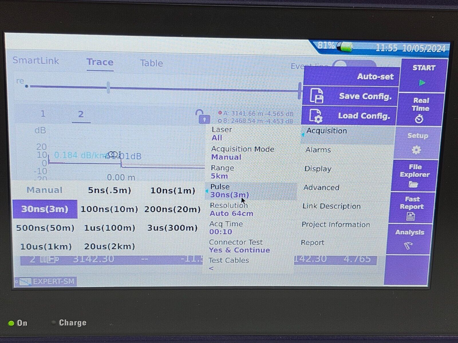 Viavi JDSU MTS 4000 V2 with 4126 MA2 SM 1310/1550 nm OTDR 40/40 dB Access Metro
