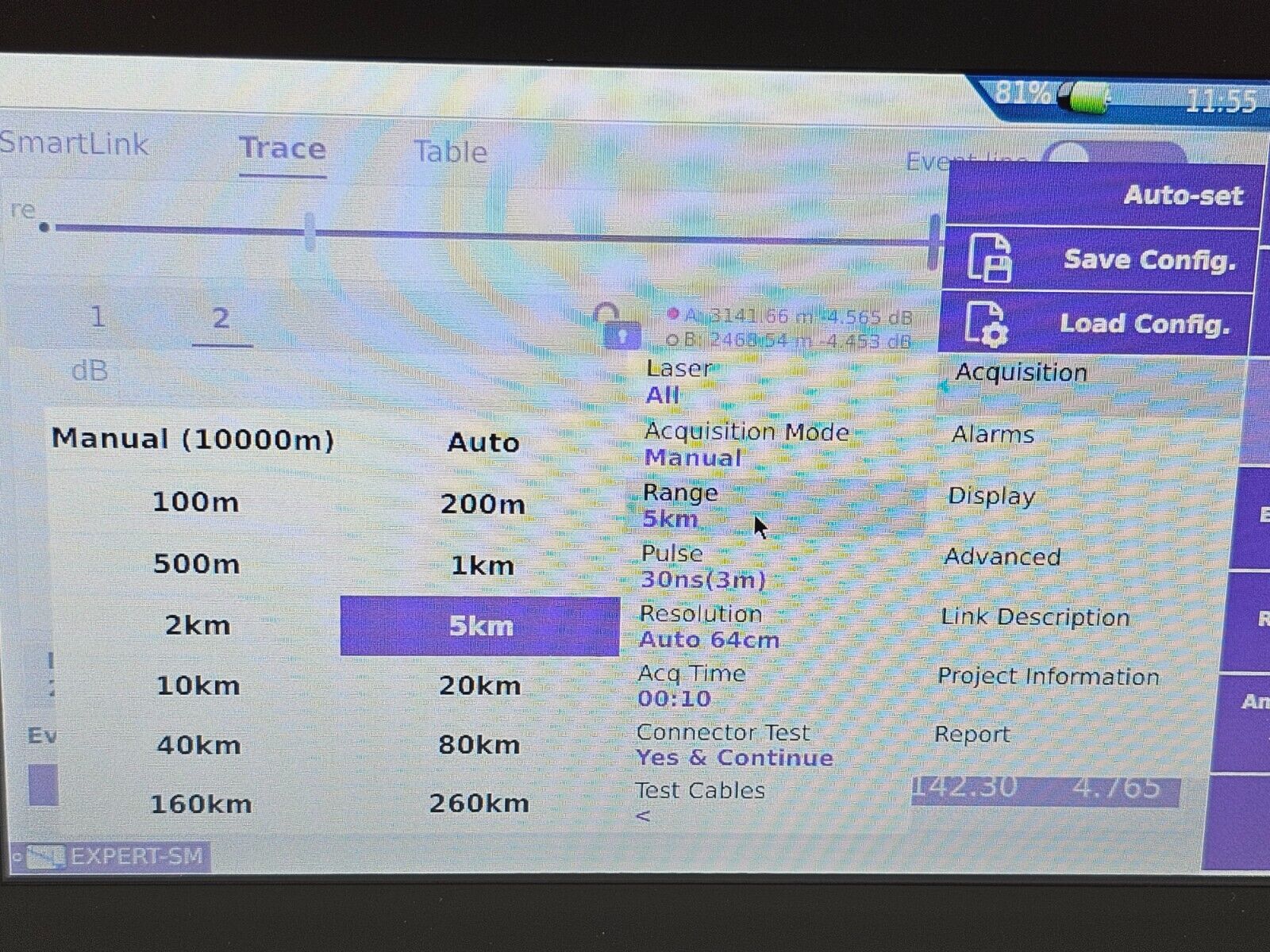 Viavi JDSU MTS 4000 V2 with 4126 MA2 SM 1310/1550 nm OTDR 40/40 dB Access Metro