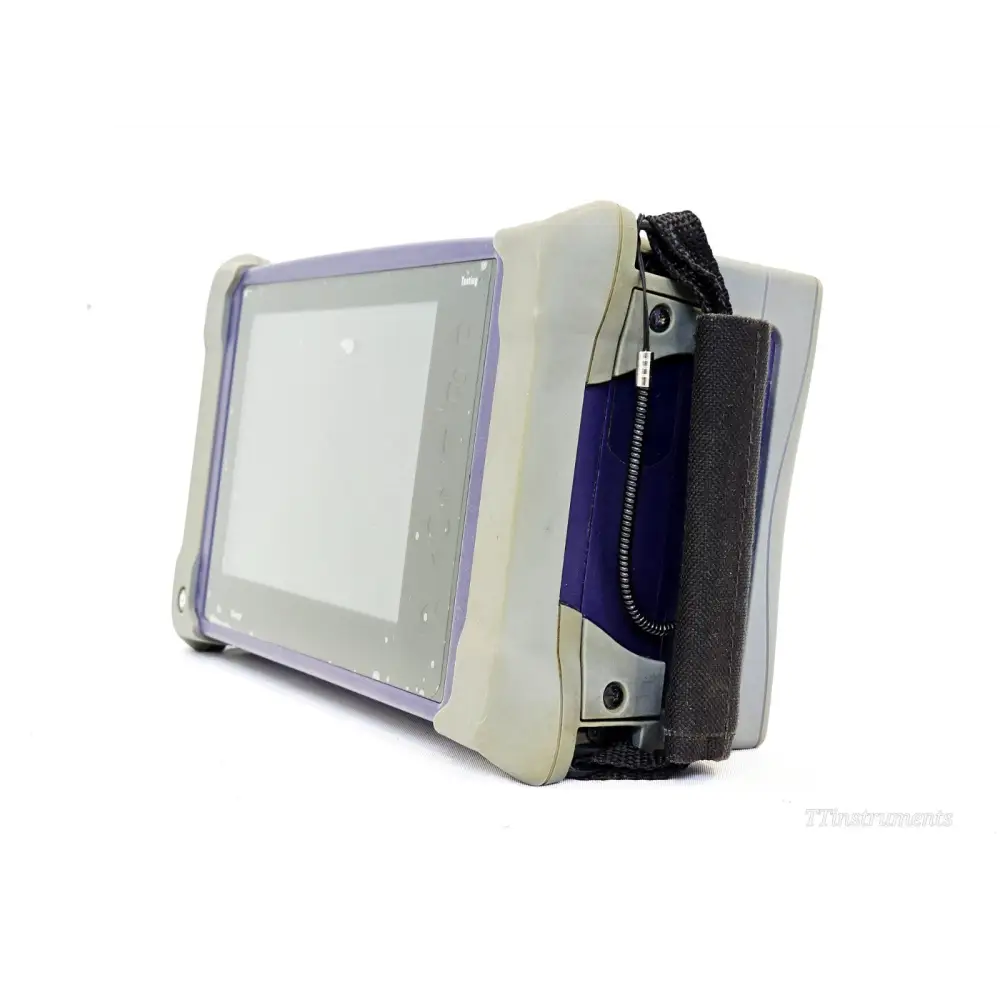VIAVI MTS 4000 V2 right side view showing module bay, hand strap, and protective rubber bumpers
