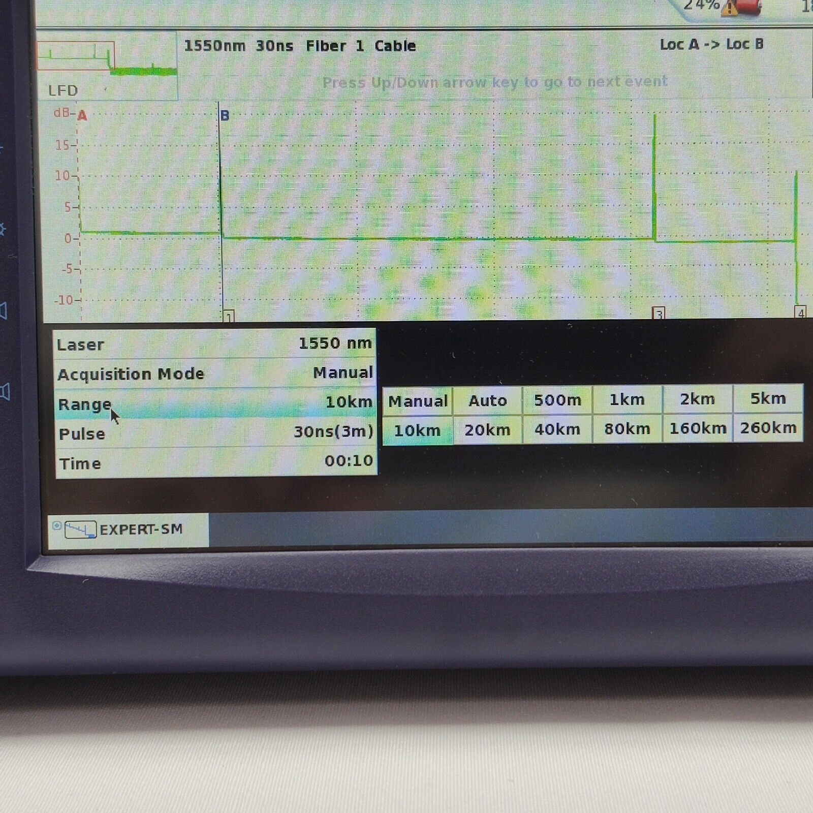 Viavi JDSU MTS 4000 w/ PM & 4138 MP49 1310/1490/1550 nm OTDR FCOMP 43/41/41 dB