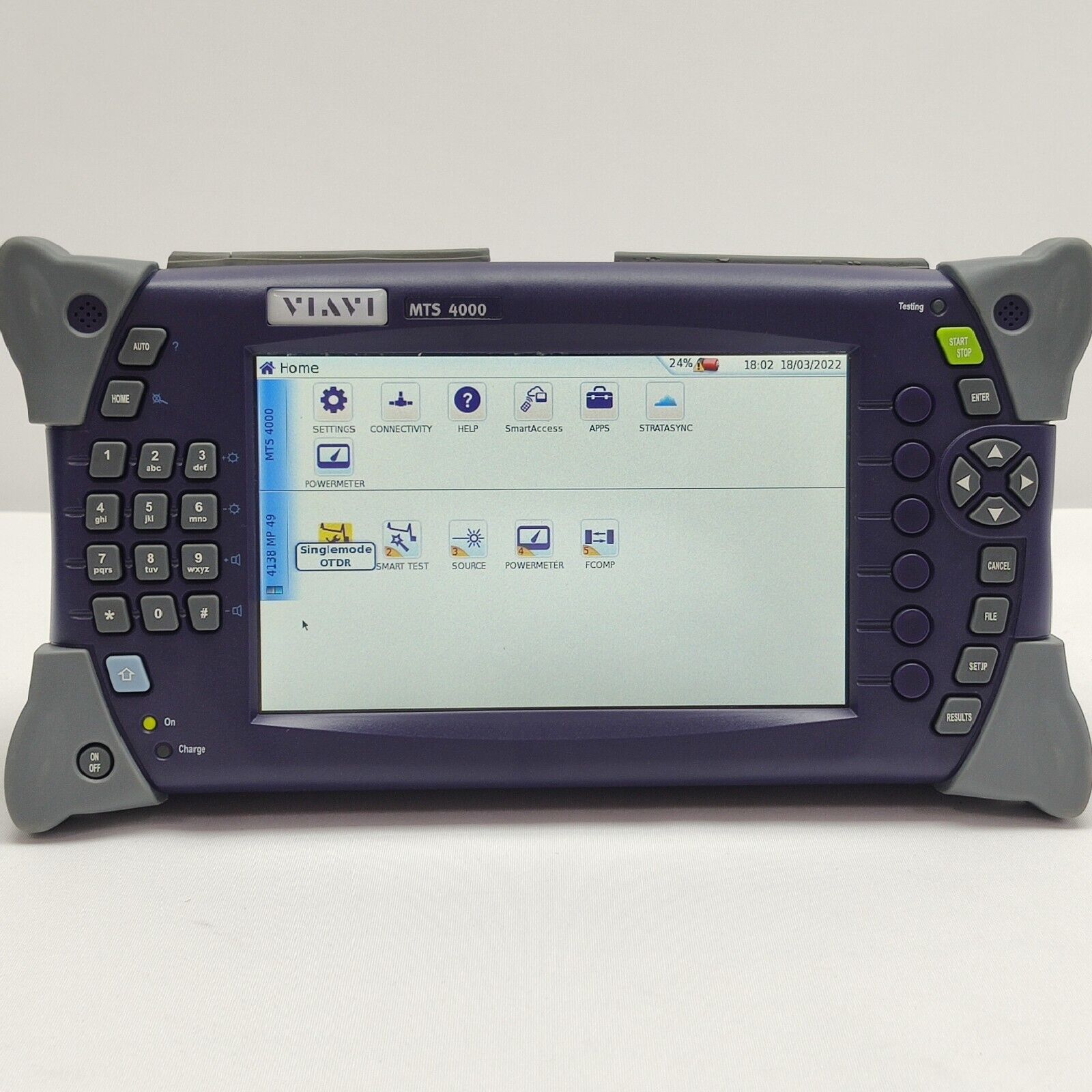 Viavi JDSU MTS 4000 w/ PM & 4138 MP49 1310/1490/1550 nm OTDR FCOMP 43/41/41 dB