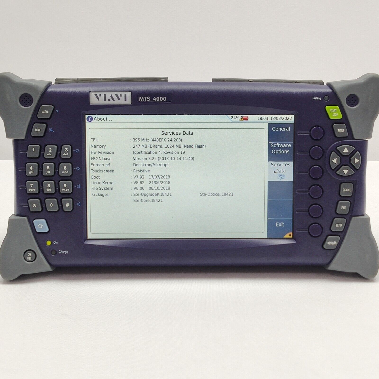 Viavi JDSU MTS 4000 w/ PM & 4138 MP49 1310/1490/1550 nm OTDR FCOMP 43/41/41 dB