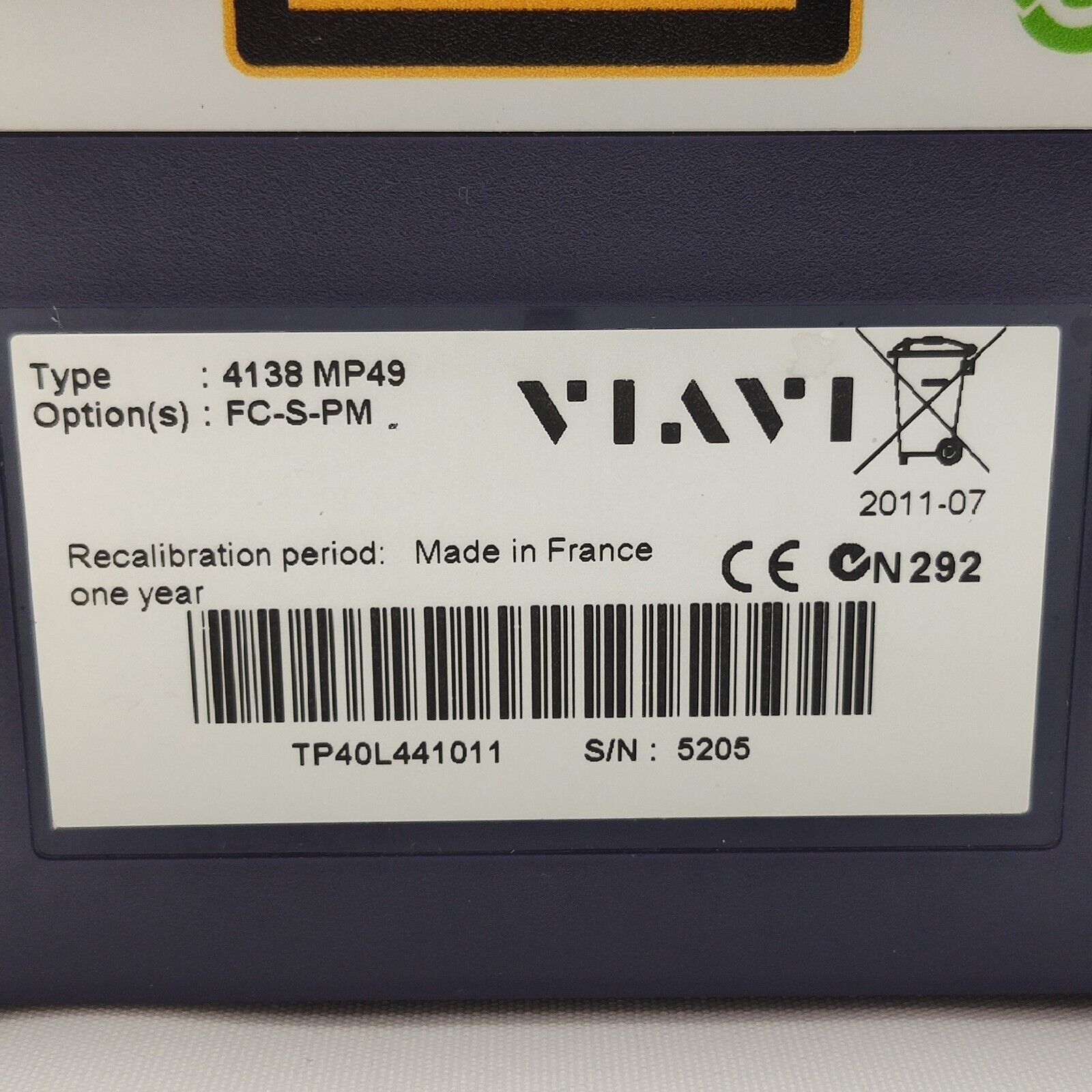 Viavi JDSU MTS 4000 w/ PM & 4138 MP49 1310/1490/1550 nm OTDR FCOMP 43/41/41 dB