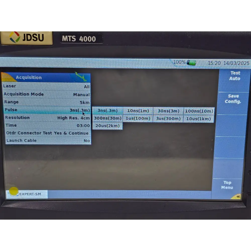 Viavi MTS 4000 OTDR system powered on showing start-up screen