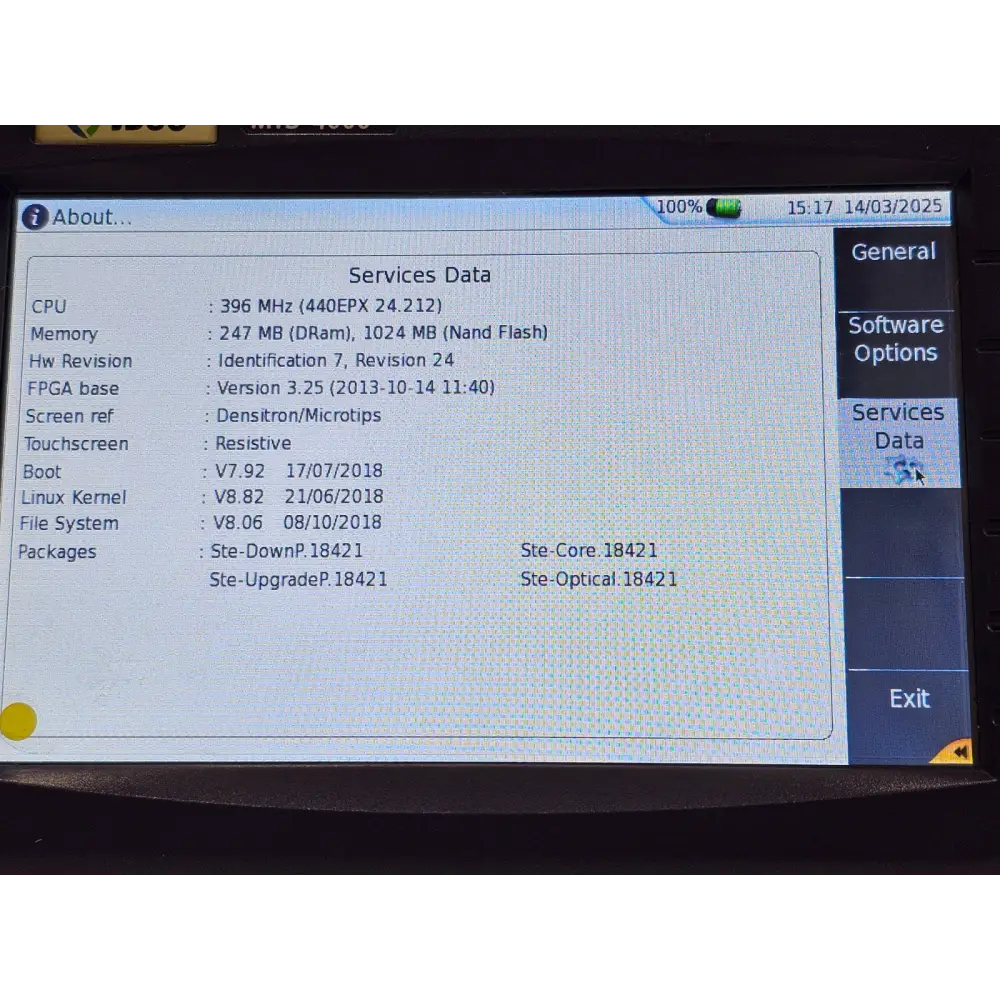 AC power adapter included with Viavi MTS 4000 OTDR system
