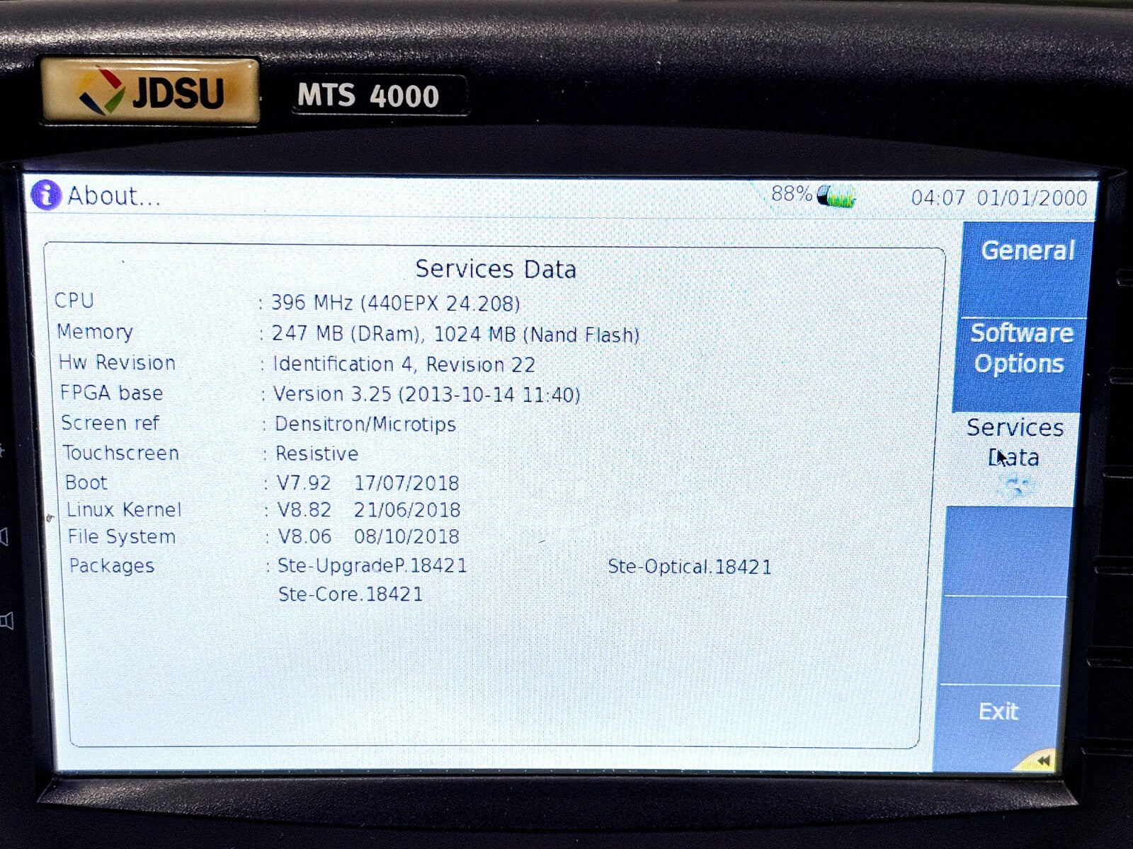 Viavi JDSU MTS 4000 with 4136 RMP Metro PON 1310/1550nm + Filtered 1625nm OTDR