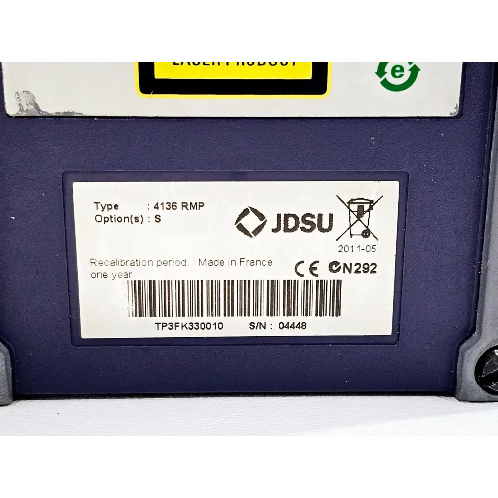 4136 RMP OTDR module label showing 1310/1550 nm and 1625 nm filtered wavelengths