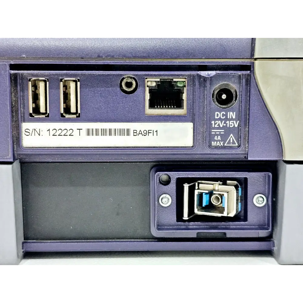 Viavi MTS 4000 rear panel detail showing power input and connectors