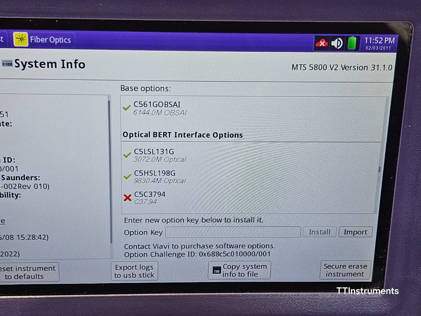 Viavi JDSU MTS 5800 v2 w/ 5822P Network Tester LOADED with Options Dual Port 10G