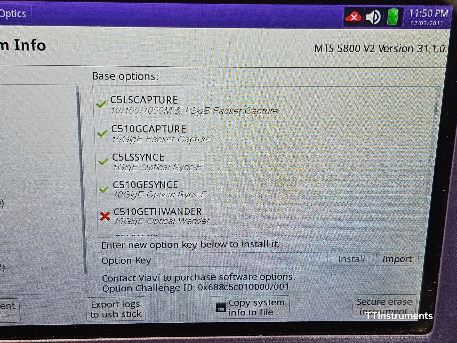 Viavi JDSU MTS 5800 v2 w/ 5822P Network Tester LOADED with Options Dual Port 10G