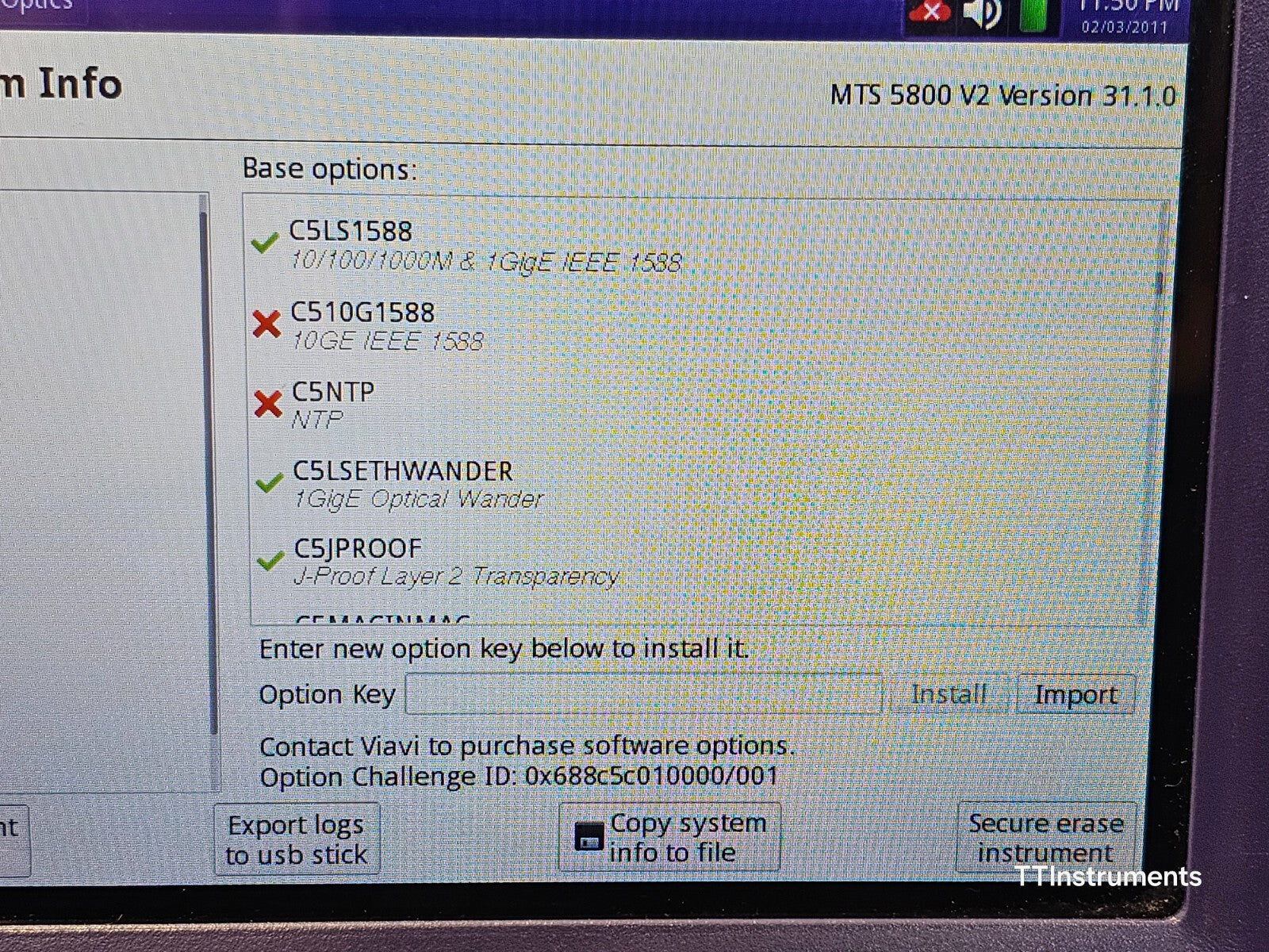 Viavi JDSU MTS 5800 v2 w/ 5822P Network Tester LOADED with Options Dual Port 10G